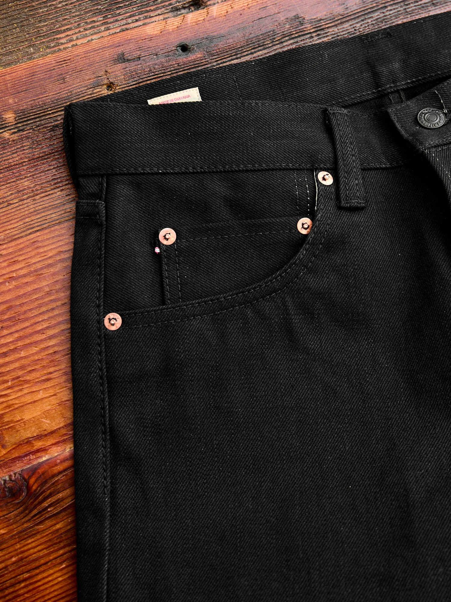 0306-B 15.7oz Black Selvedge Denim - Tight Tapered Fit