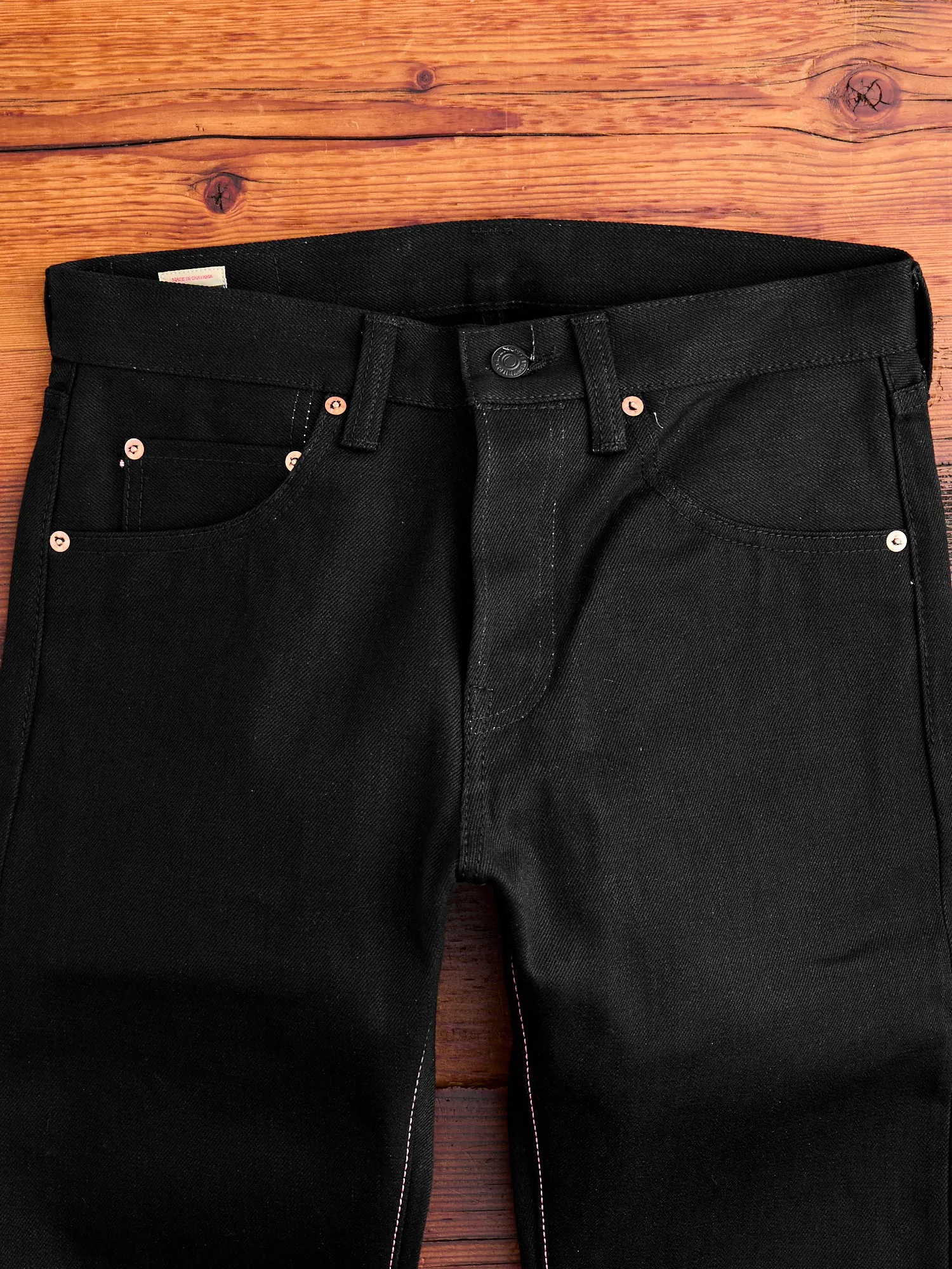 0306-B 15.7oz Black Selvedge Denim - Tight Tapered Fit