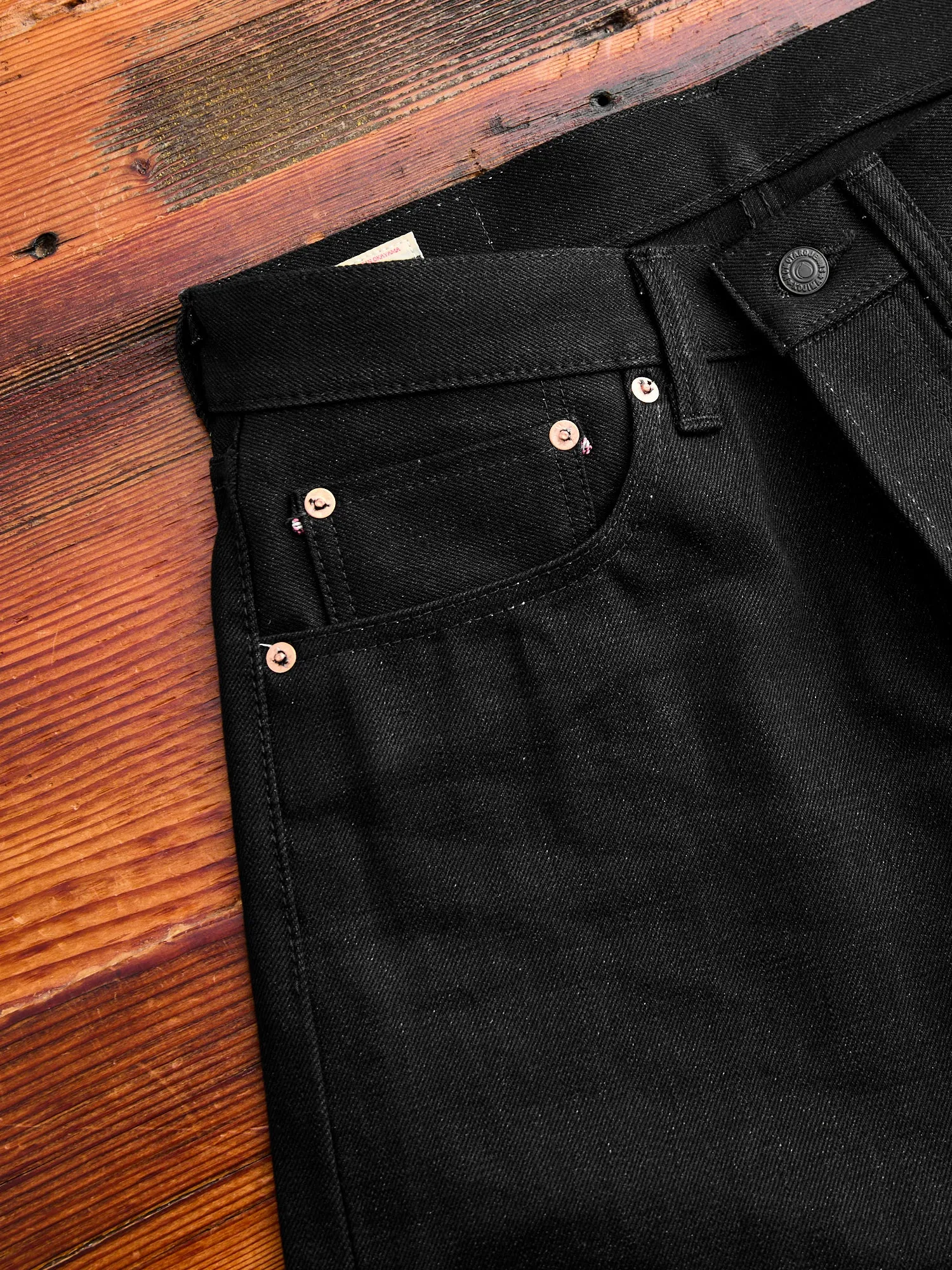 0405-B 15.7oz Black Selvedge Denim - High Tapered Fit