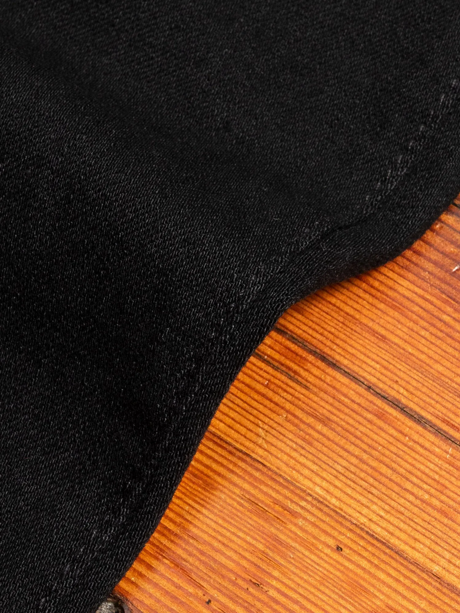 10.5oz Black Rinsed Stretch Selvedge Denim - Hammer Straight