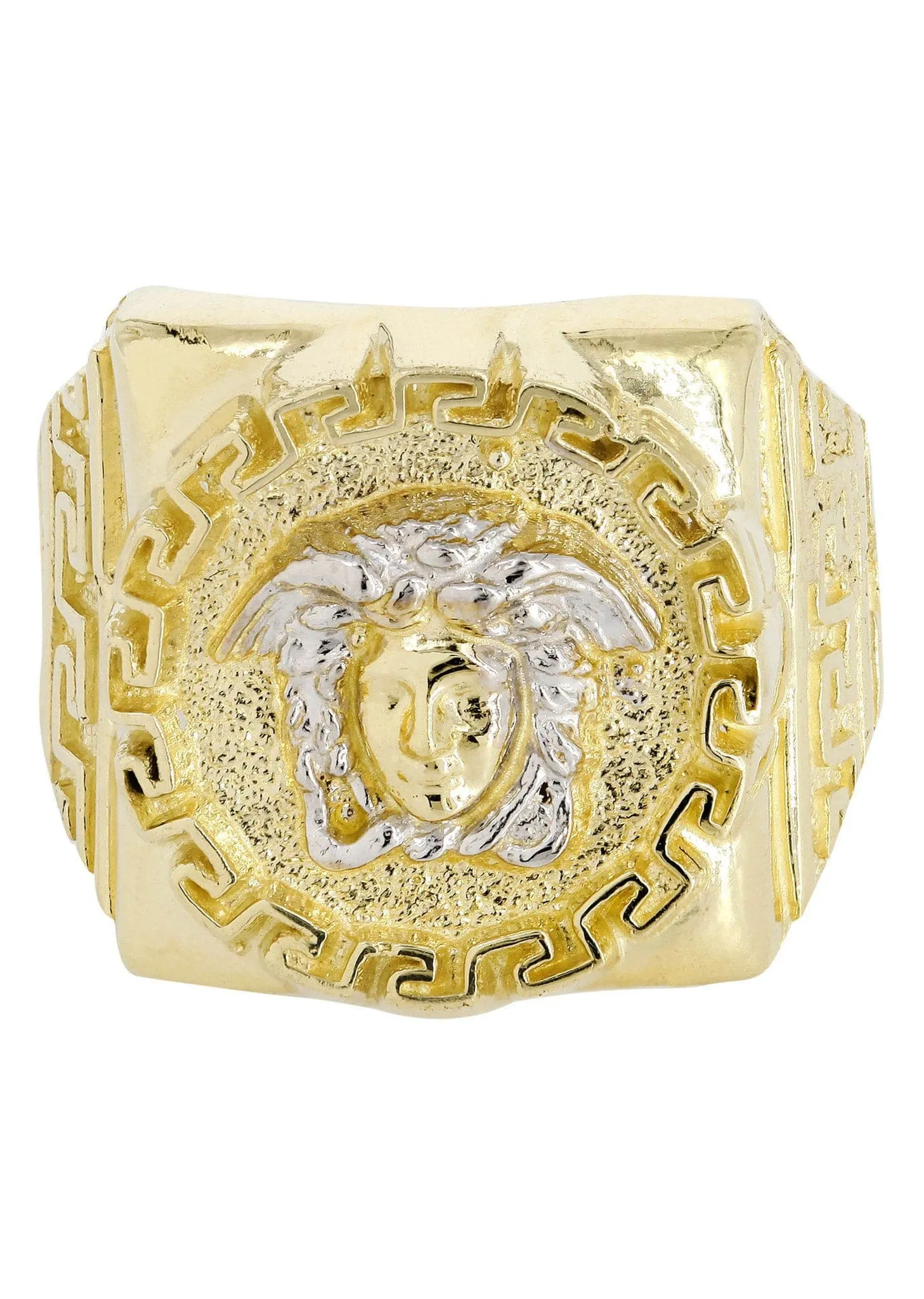 10K Gold Medusa Style Mens Ring | 6.5 Grams