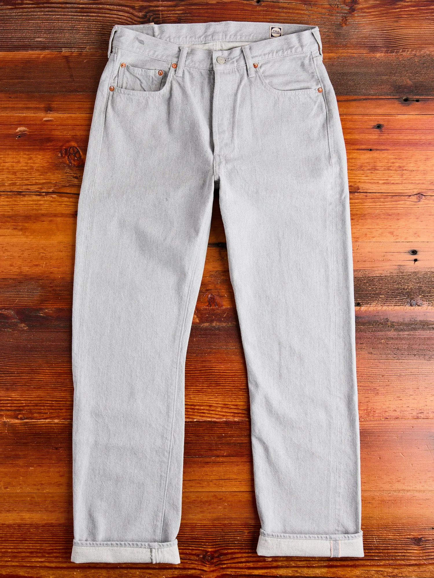 1102G 12oz Grey Selvedge Denim - Straight Fit