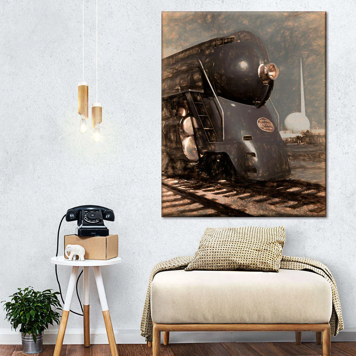 1939 Streamliner NYC Hudson Machine Age Wall Art