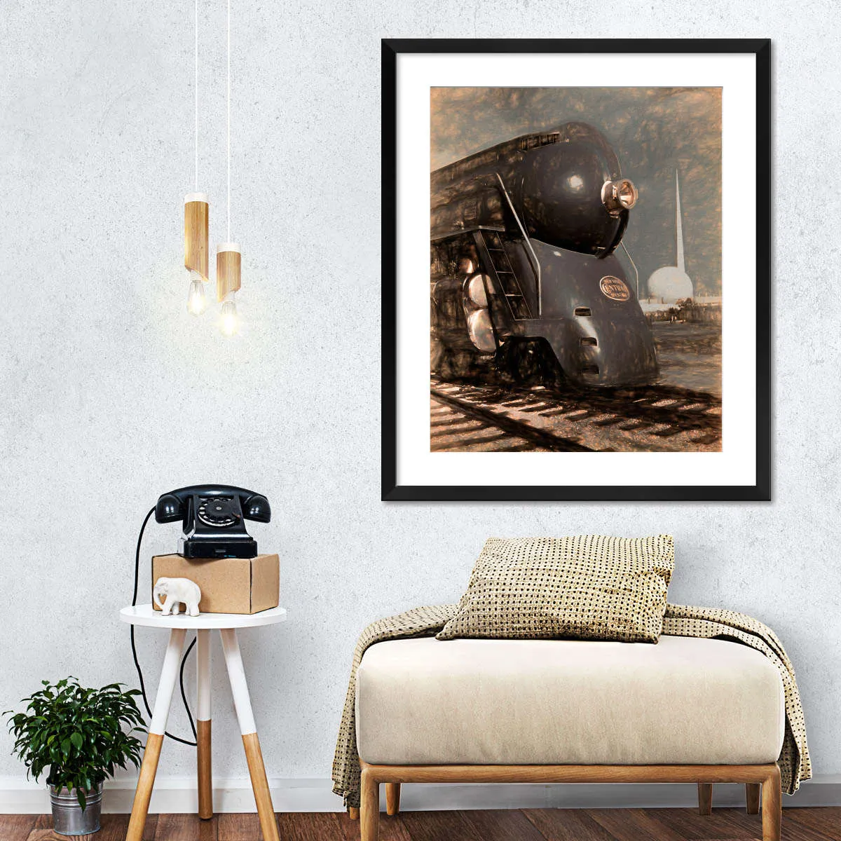 1939 Streamliner NYC Hudson Machine Age Wall Art