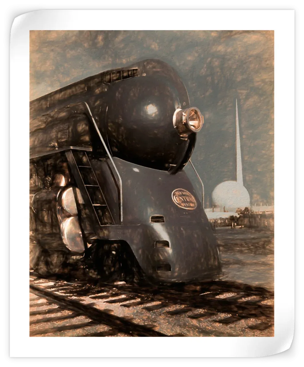 1939 Streamliner NYC Hudson Machine Age Wall Art