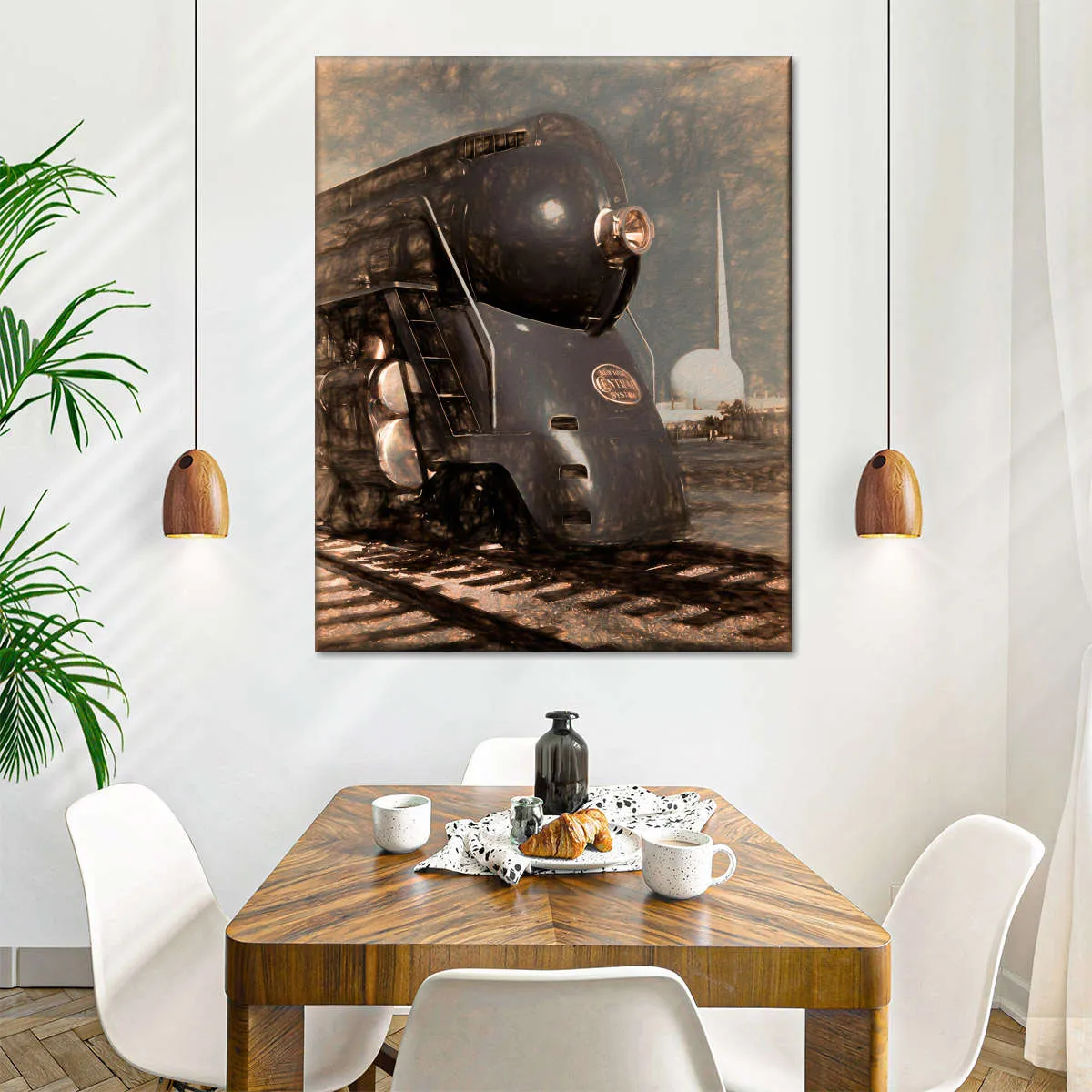 1939 Streamliner NYC Hudson Machine Age Wall Art