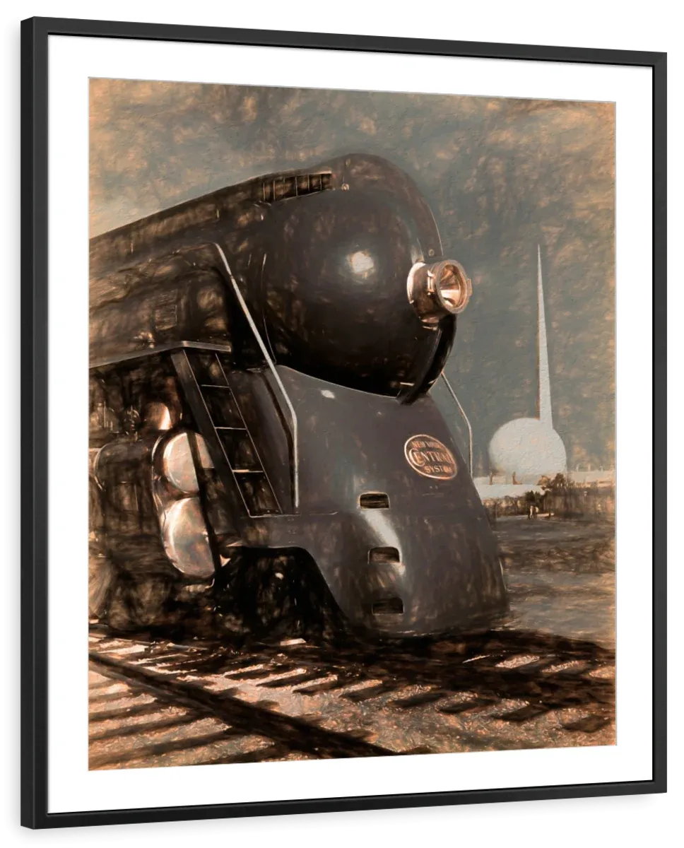 1939 Streamliner NYC Hudson Machine Age Wall Art