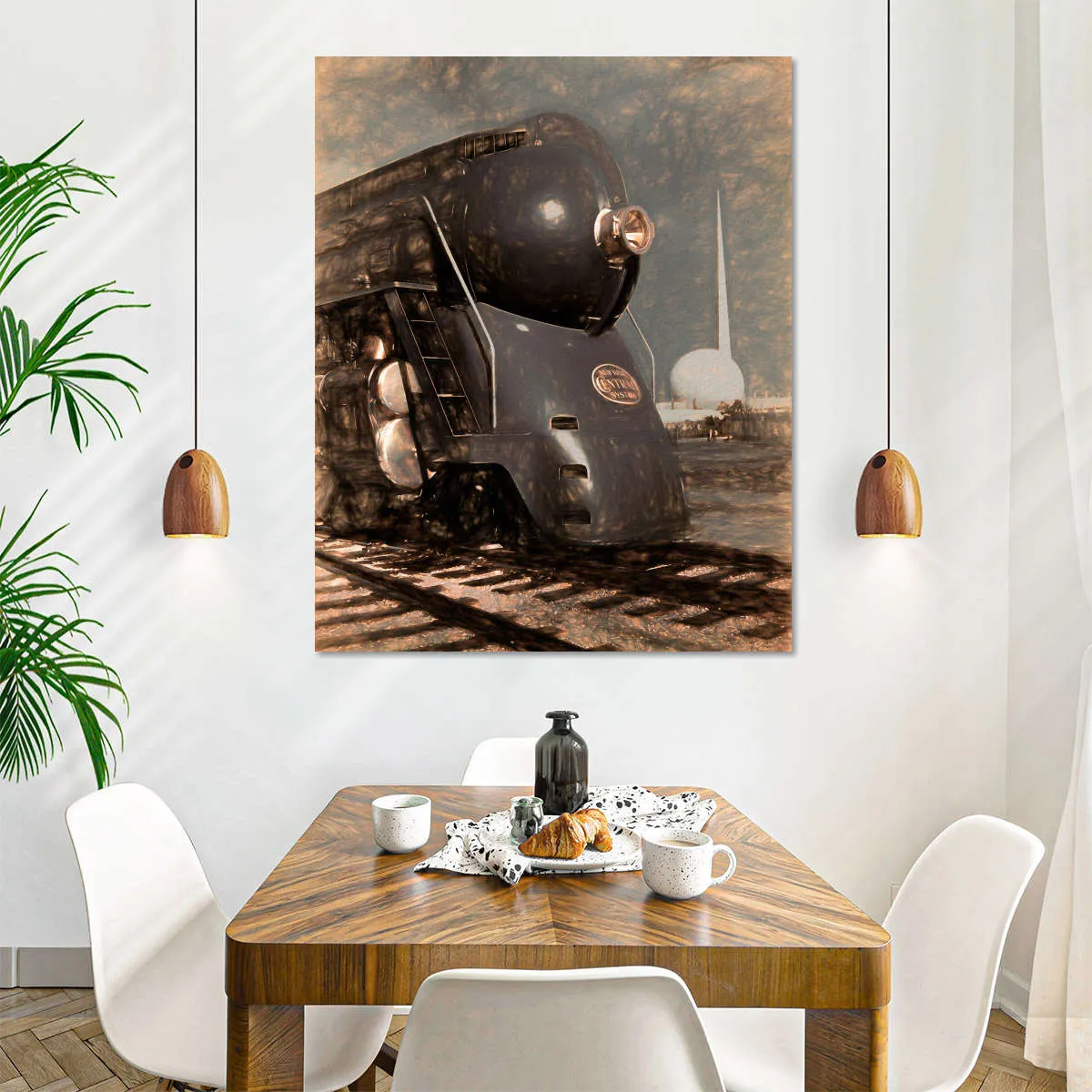 1939 Streamliner NYC Hudson Machine Age Wall Art