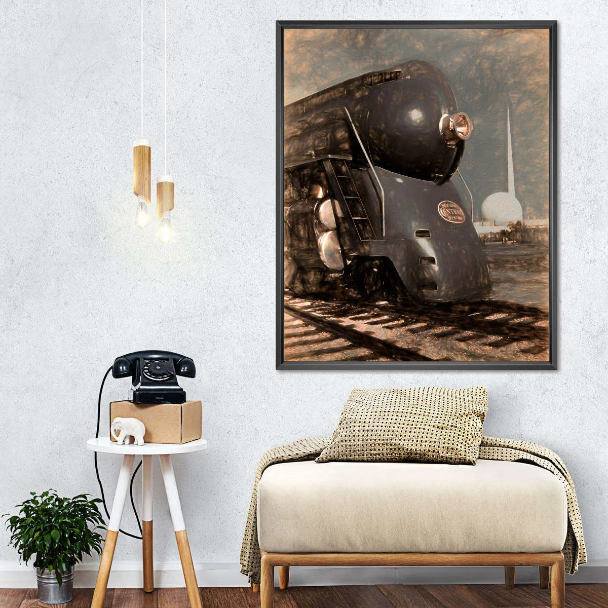 1939 Streamliner NYC Hudson Machine Age Wall Art