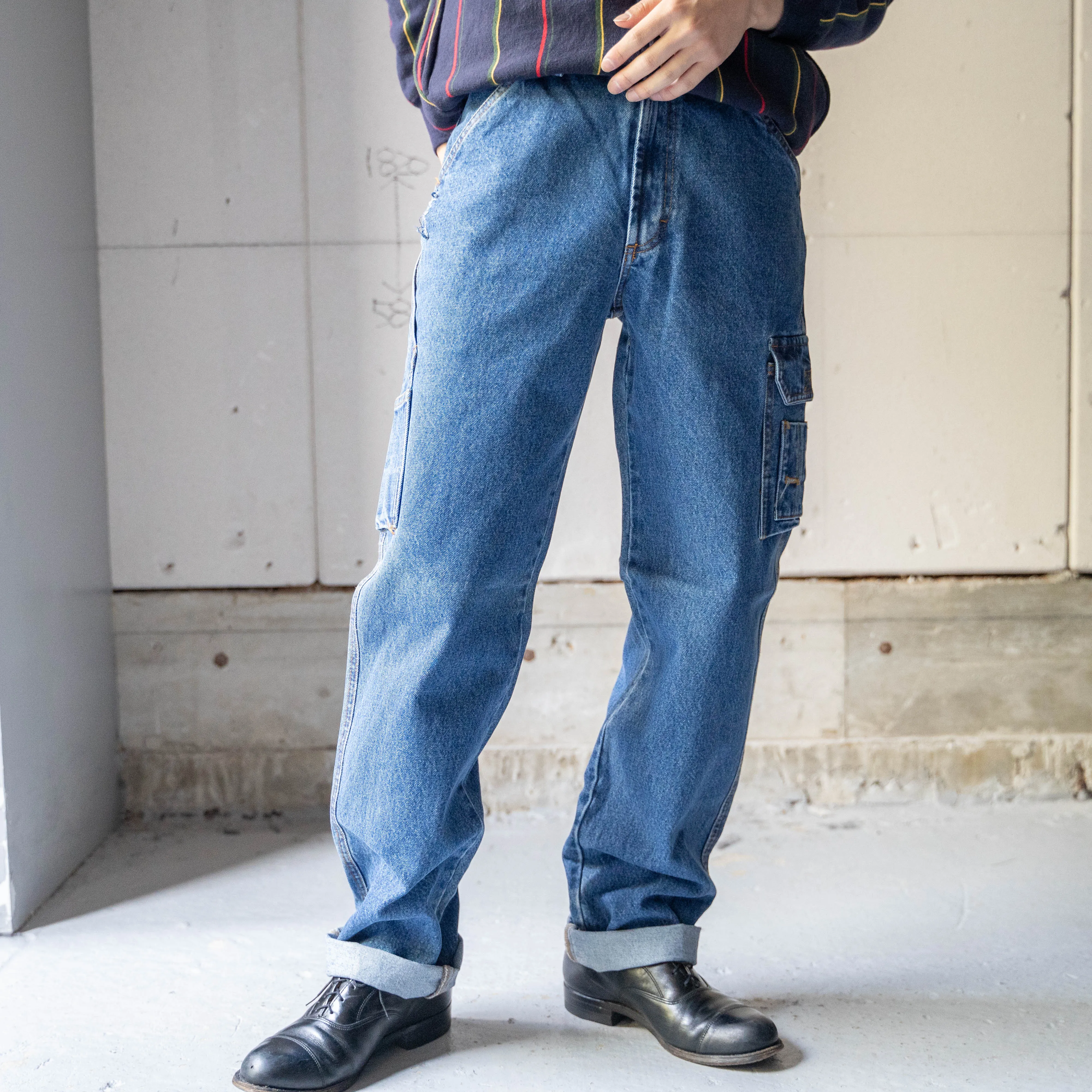 1990-00s 'Wikland' denim work cargo pants