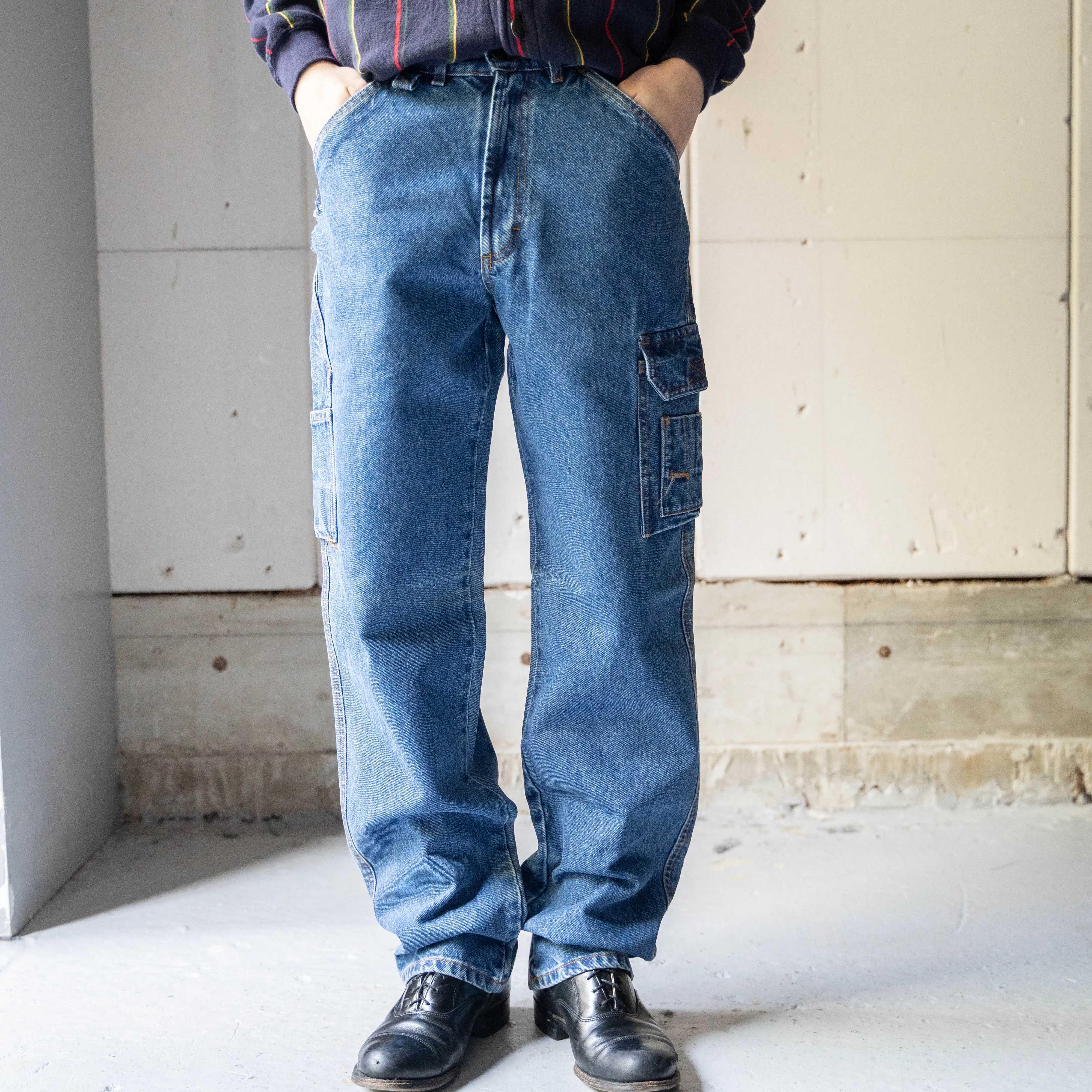 1990-00s 'Wikland' denim work cargo pants