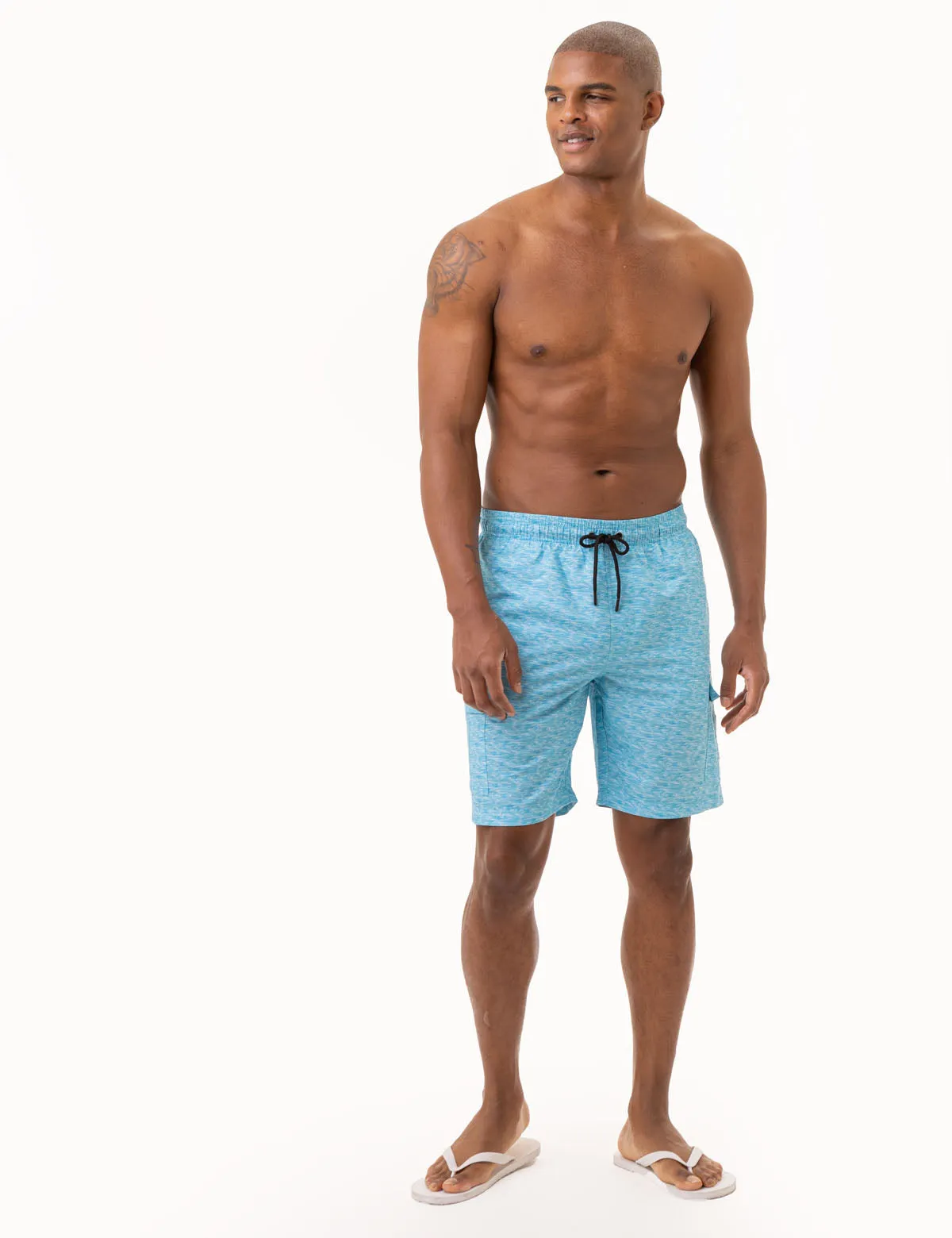 9 HEATHER CARGO SWIM TRUNKS