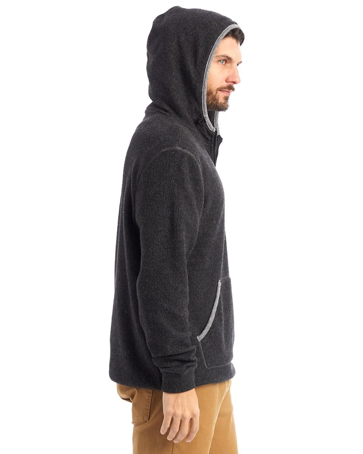 Alternative 43251RT Adult Quarter Zip Fleece Hooded Sweatshirt