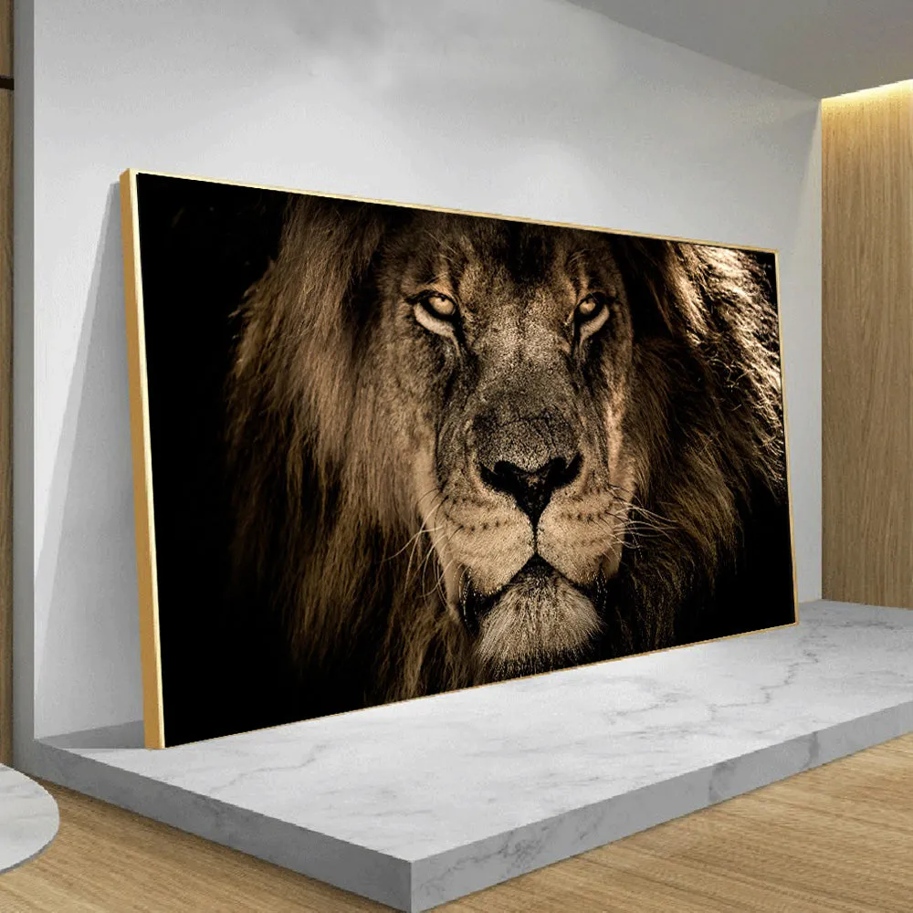 Amazing Dark Lion Canvas