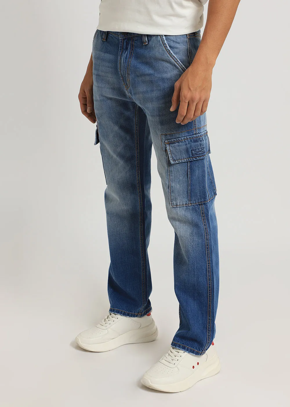 Aqua Blue Baggy fit Jeans