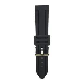 ARIES GOLD BLACK MIAMI AG-R0001-24 SILVER BUCKLE RUBBER STRAP