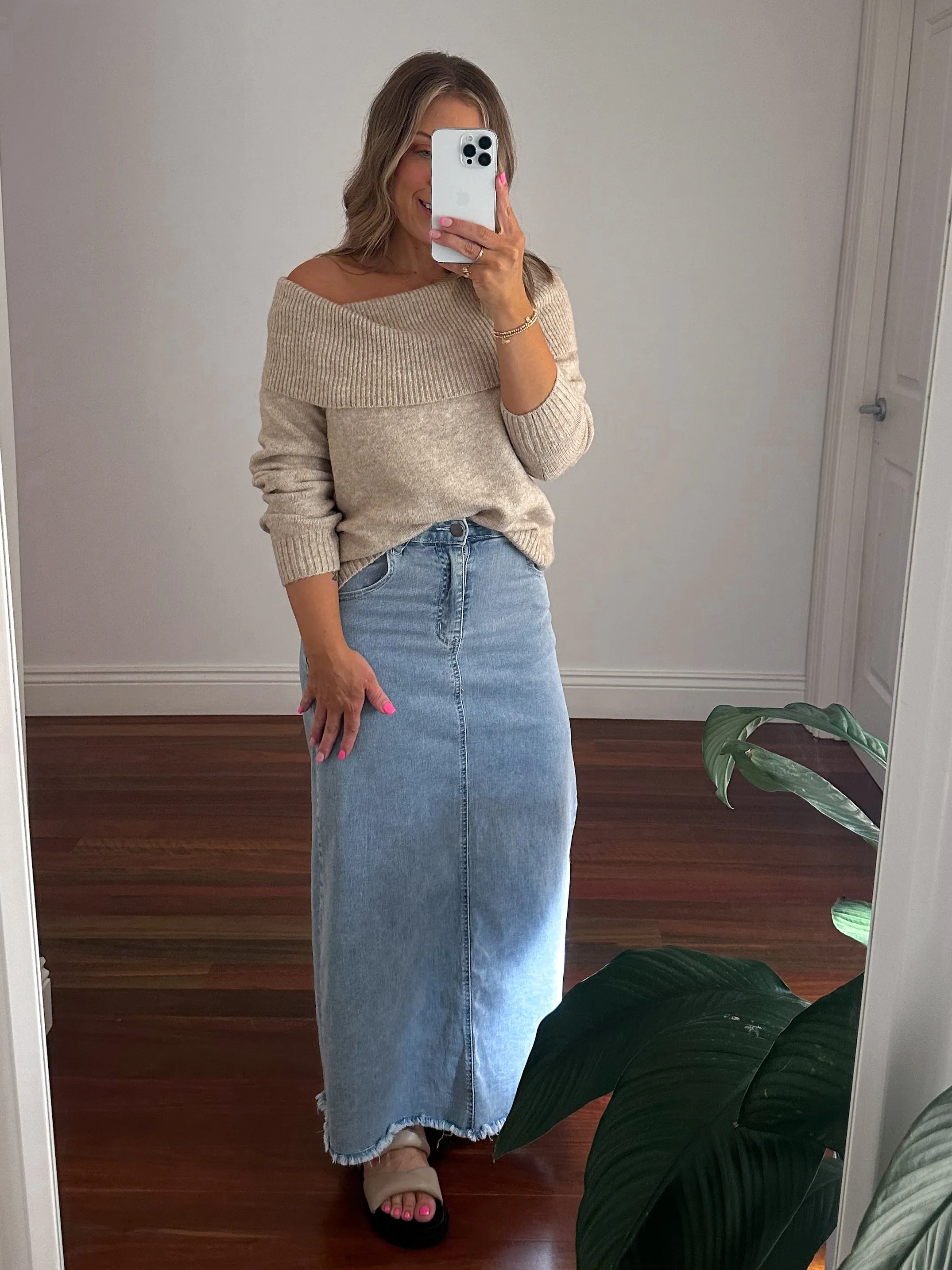 Asher Denim Maxi Skirt - Blue