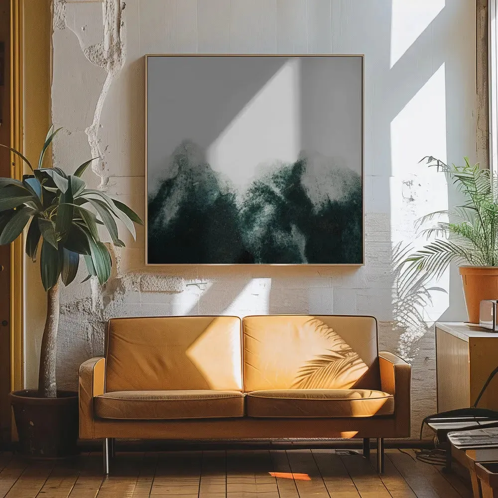 Atmospheric Mountains - Square Stretched Canvas, Poster or Fine Art Print