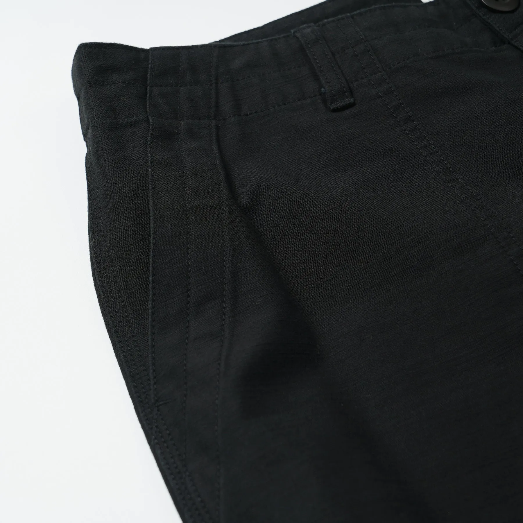 BACK SATIN FATIGUE PANTS - BLACK