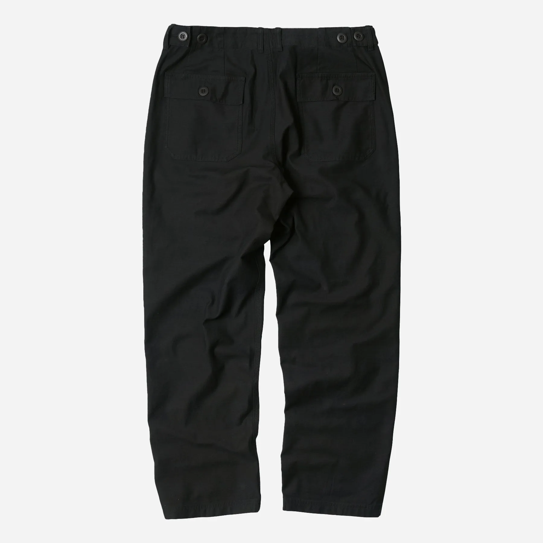 BACK SATIN FATIGUE PANTS - BLACK