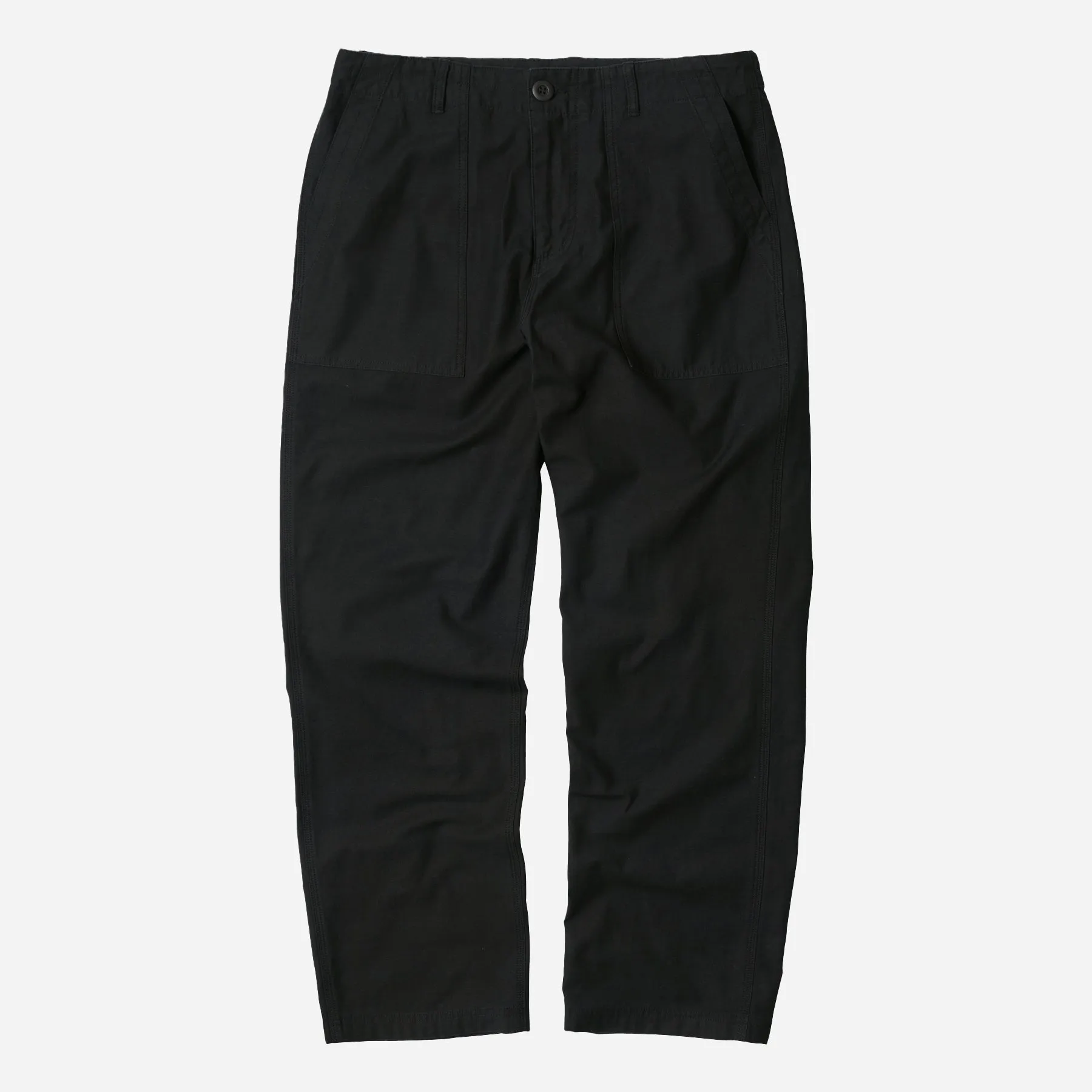 BACK SATIN FATIGUE PANTS - BLACK