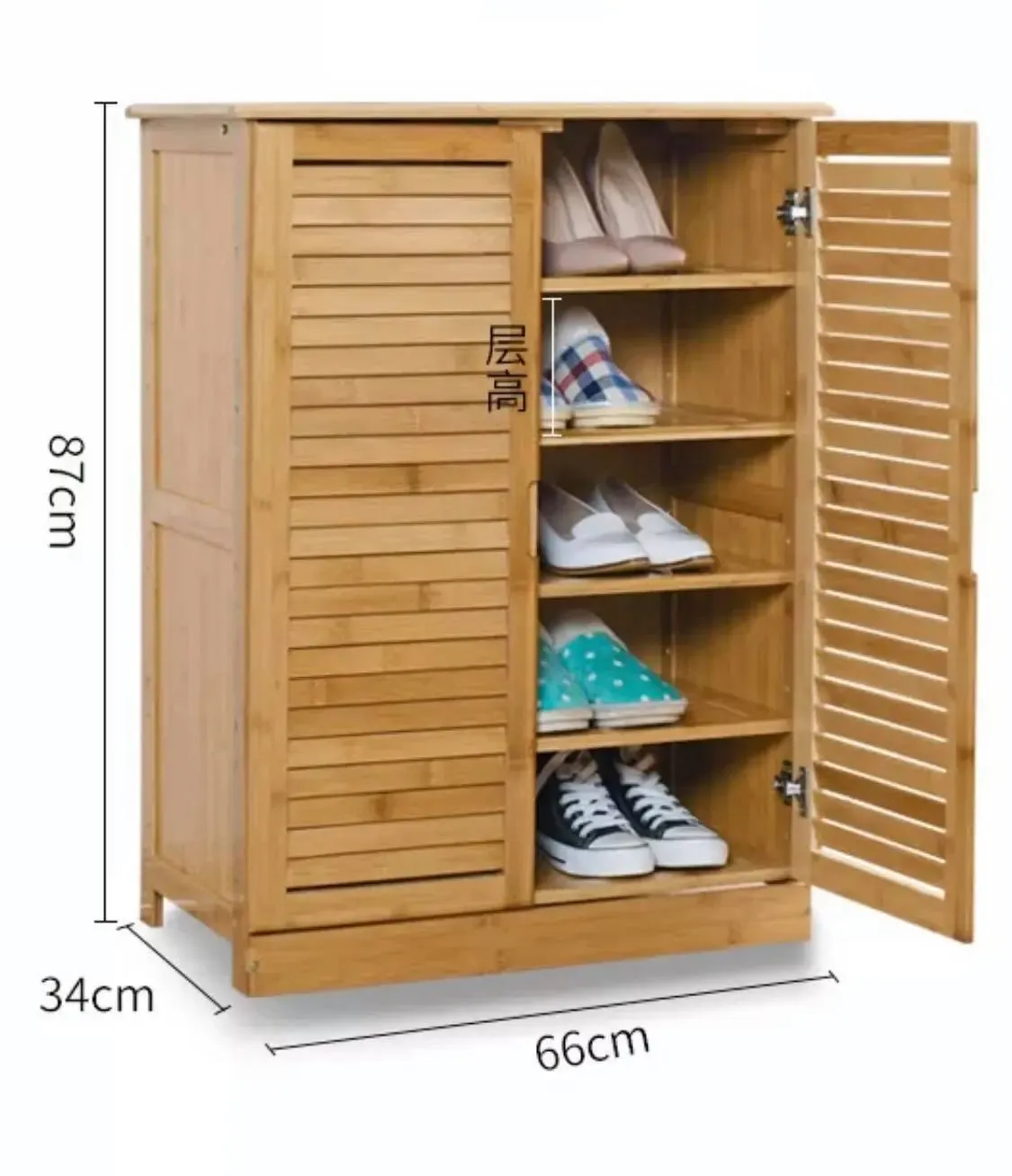 Bamboo Multi-Tiers Shoe Racks Shelf With Door Bamboo Shelves Storage Book Case