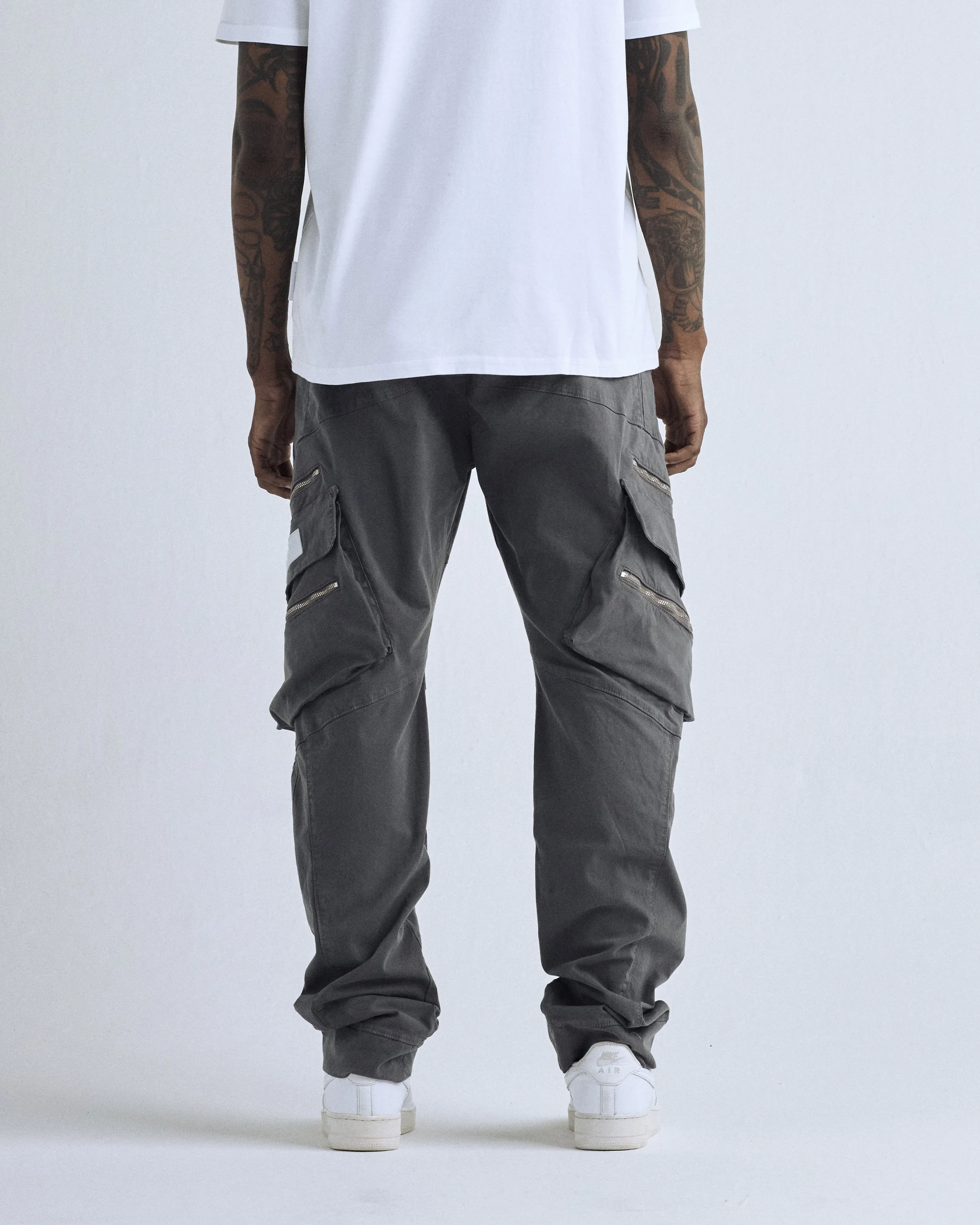 Basics Wide Cargo Pants Silver