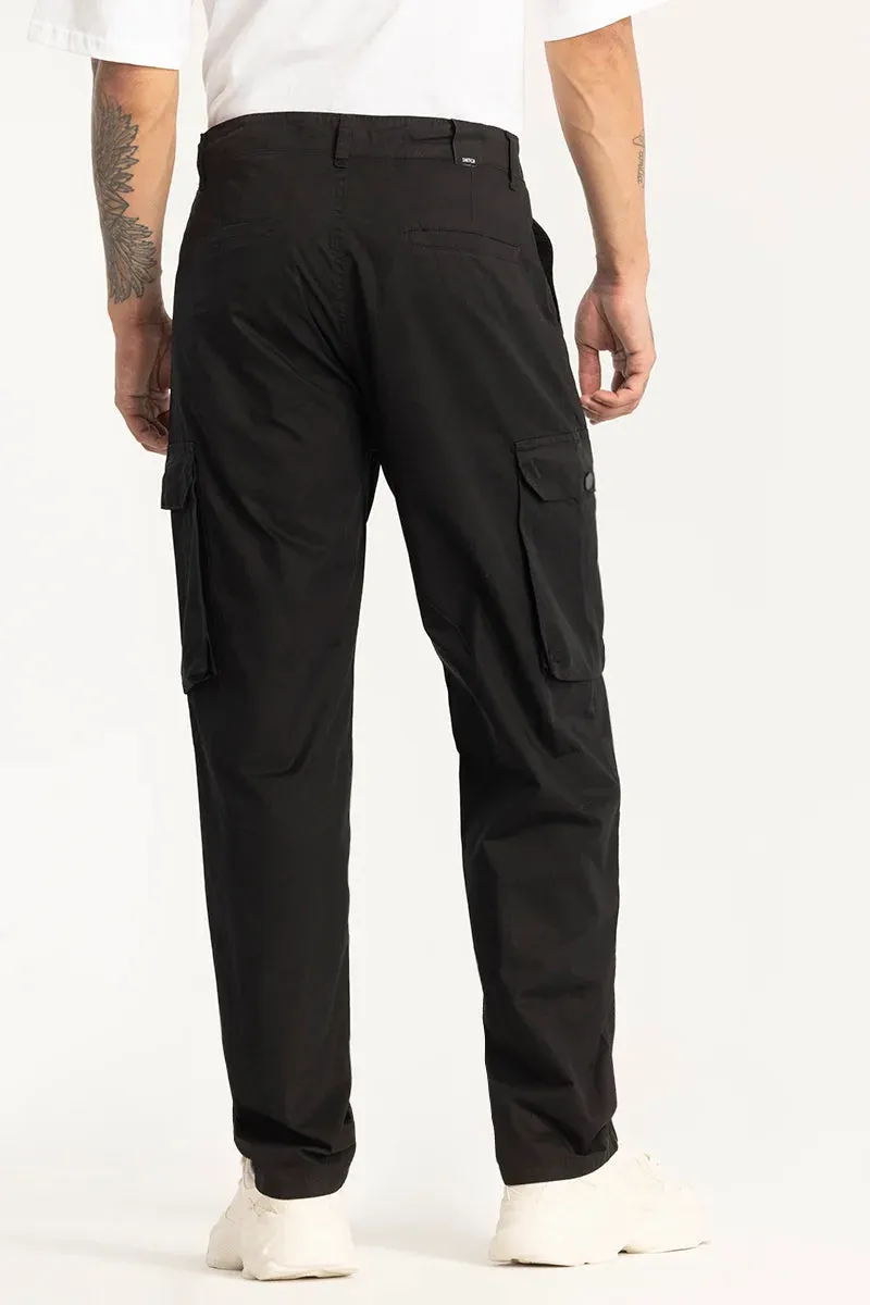 Black Relaxed Fit Cargo Pants