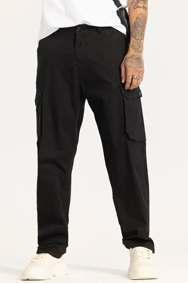 Black Relaxed Fit Cargo Pants