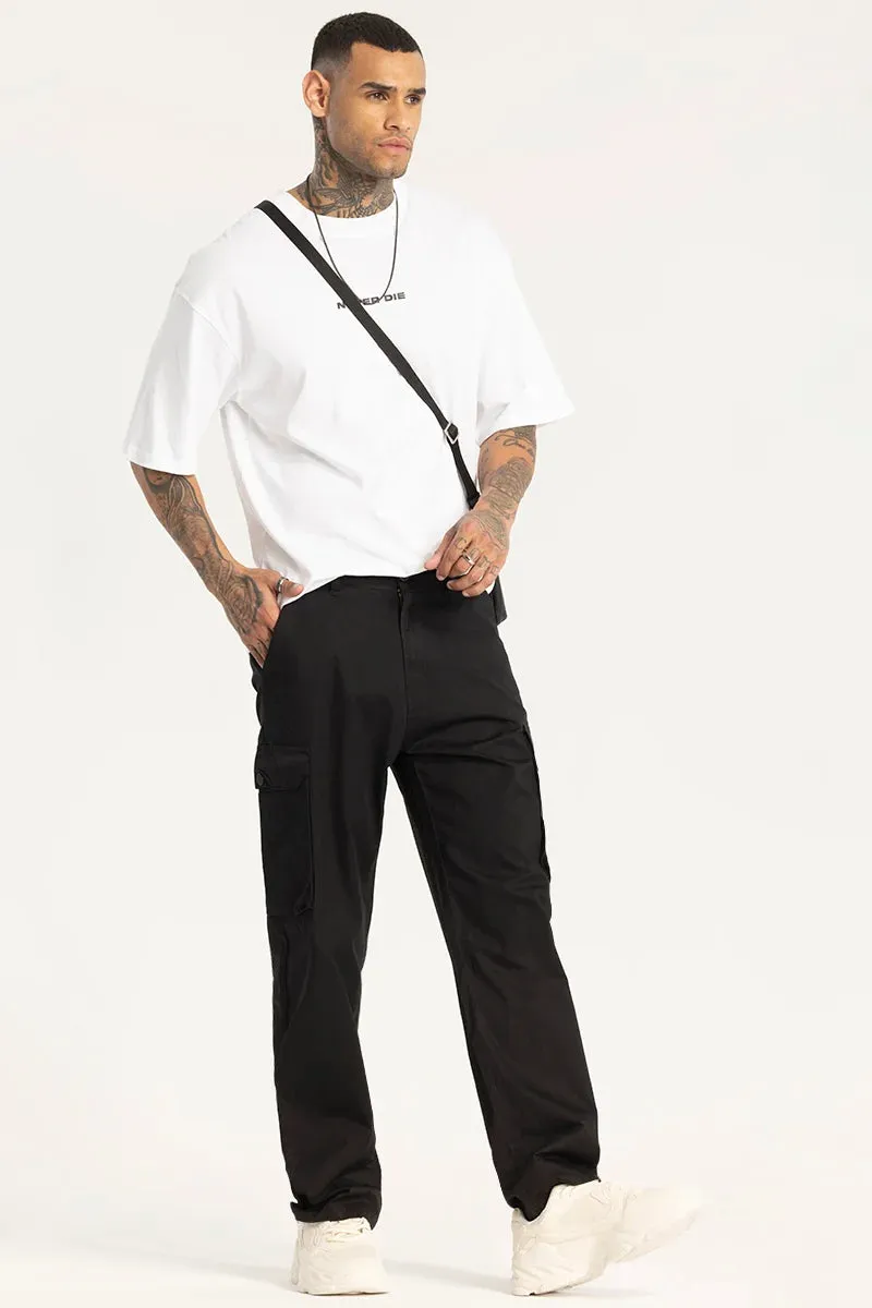 Black Relaxed Fit Cargo Pants