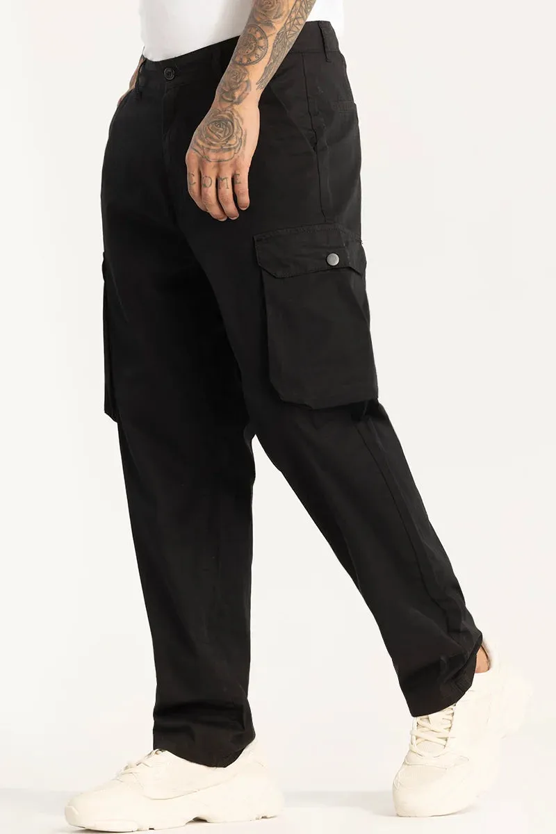 Black Relaxed Fit Cargo Pants