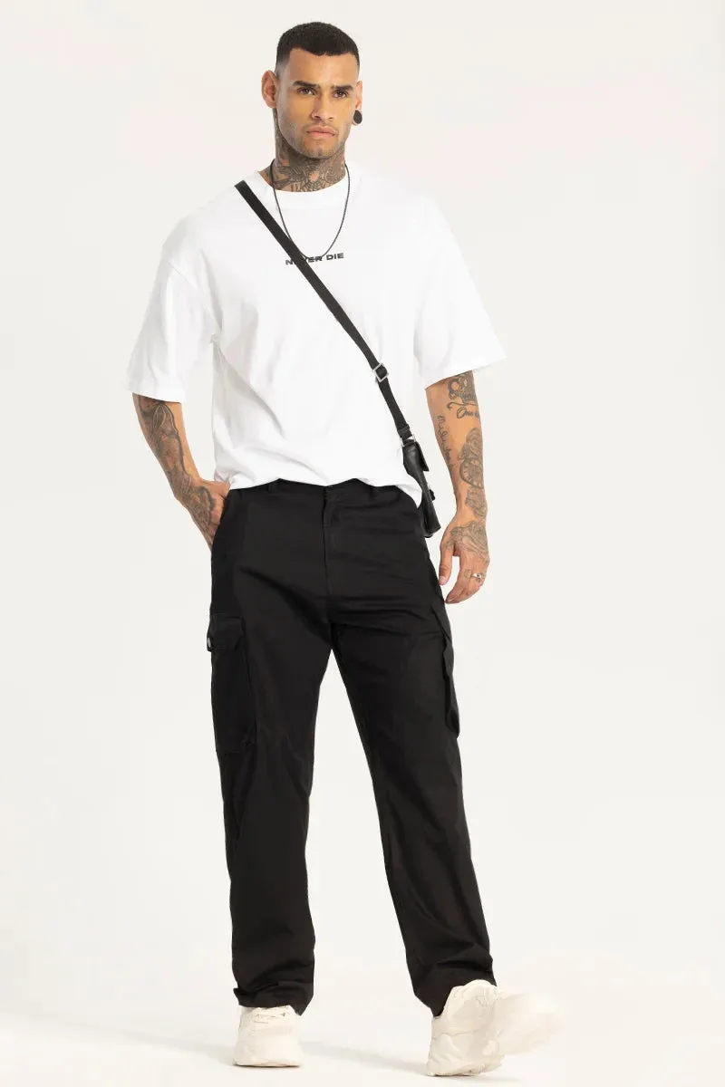 Black Relaxed Fit Cargo Pants