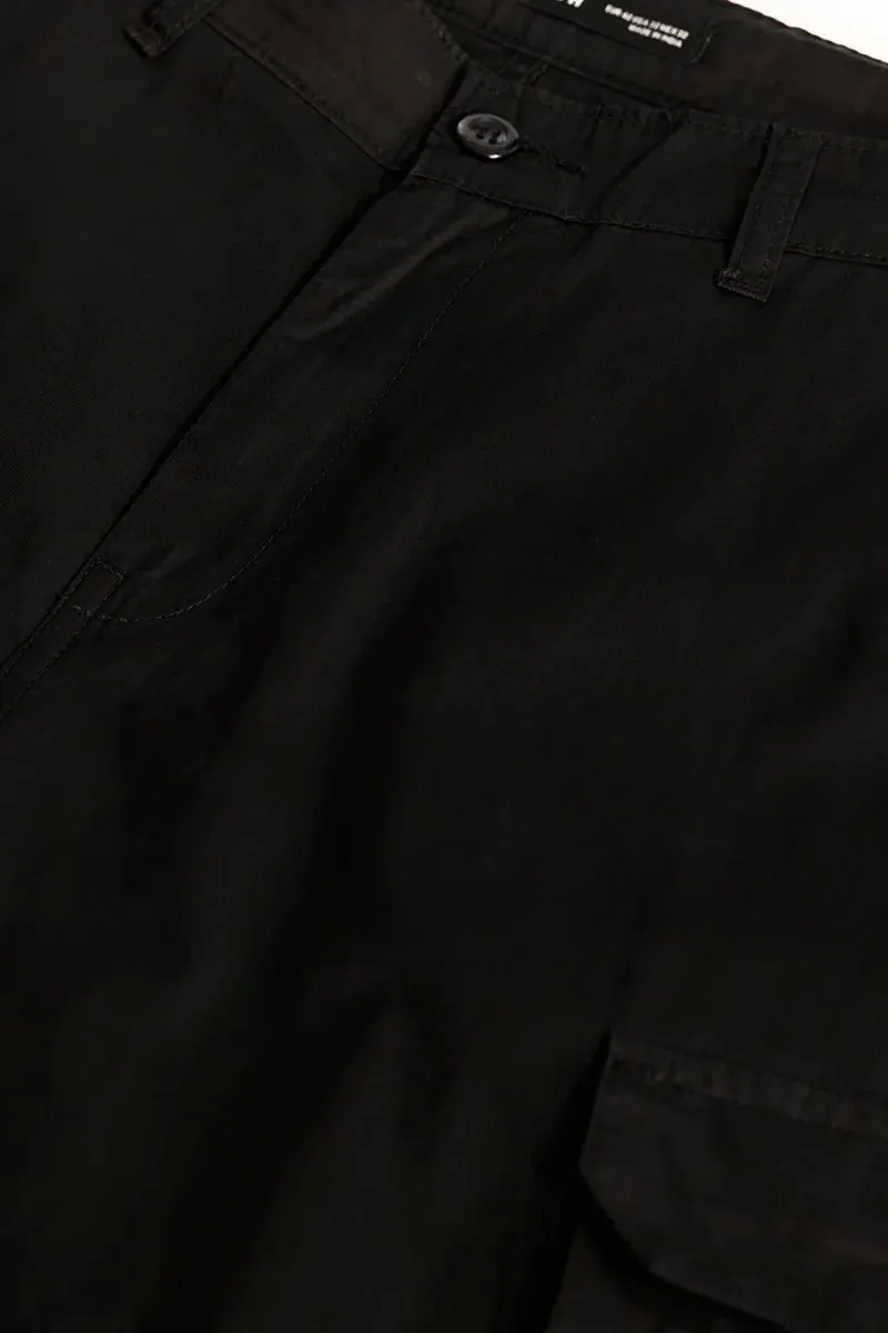 Black Relaxed Fit Cargo Pants