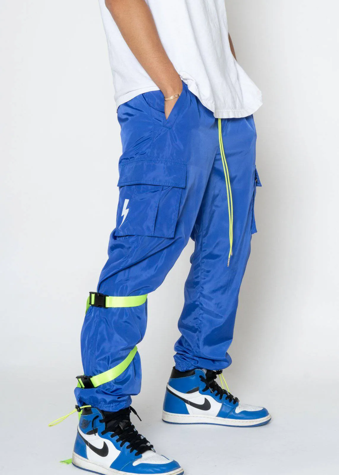 Blank State Men's Swishy Utility Cargo Pants in Royal Blue