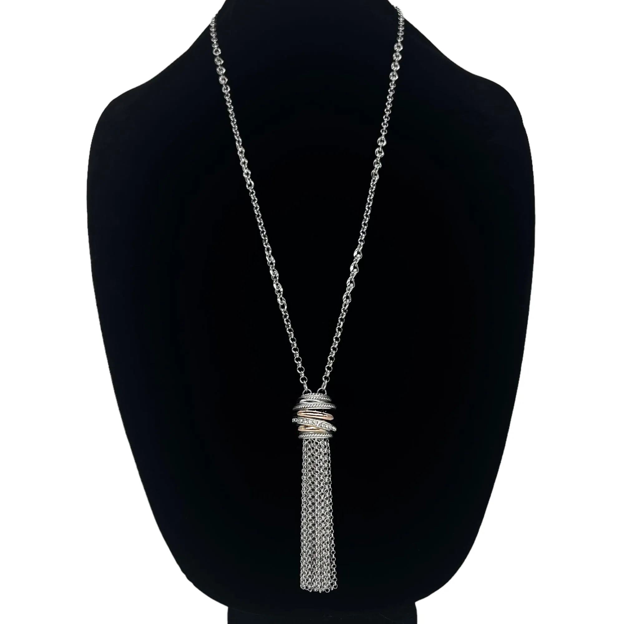 BRIGHTON Swarovski Tassel Necklace - Silver