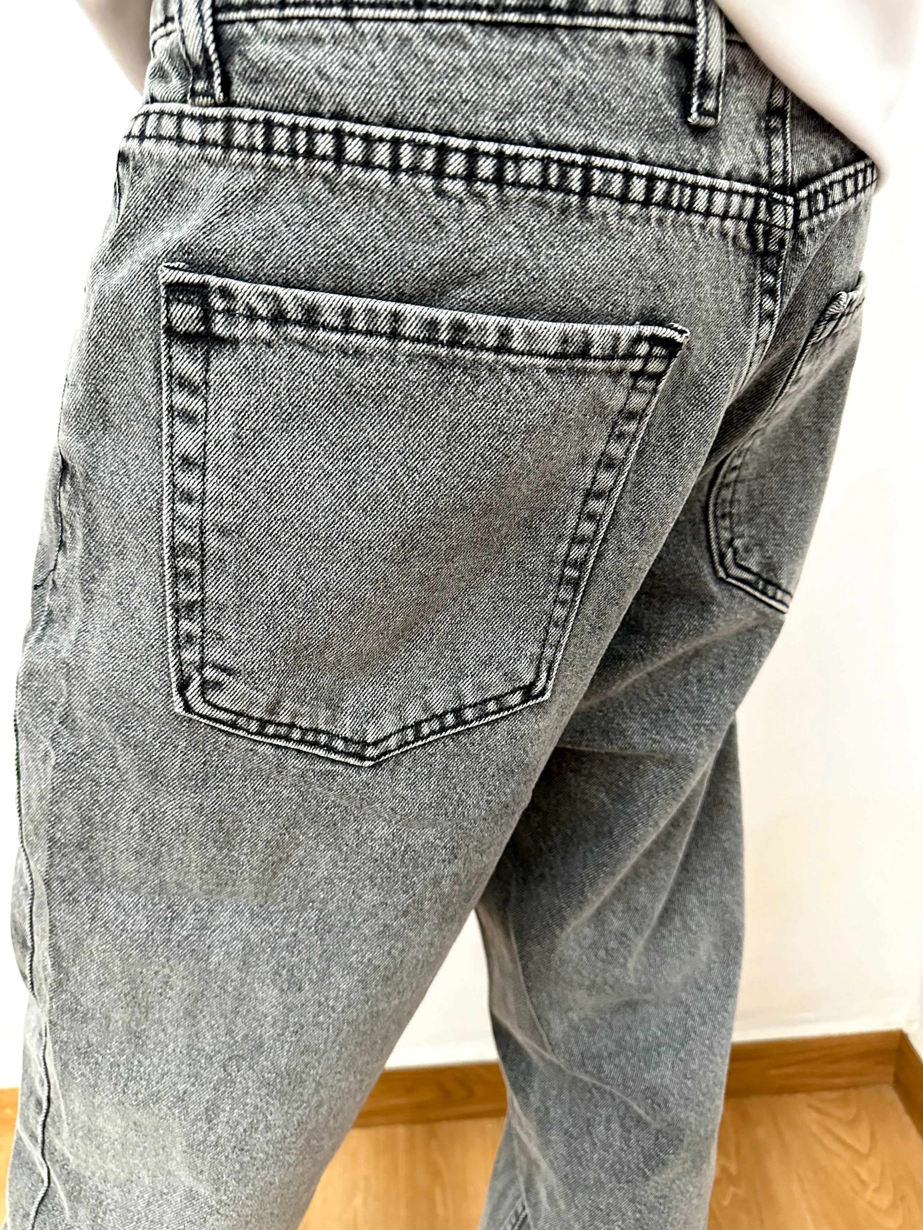 Callum Washed Grey Relaxed Baggy Jeans