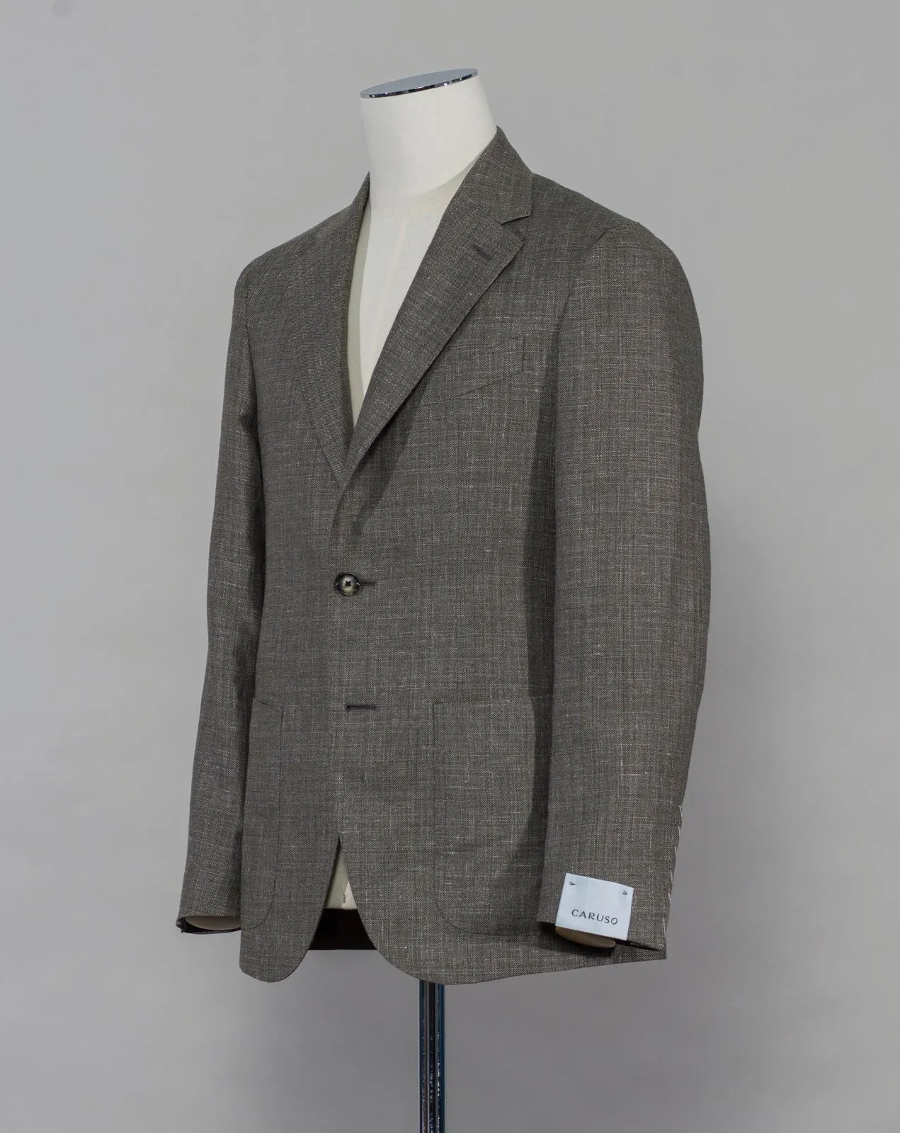 Caruso Linen & Wool Jacket / Green Melange