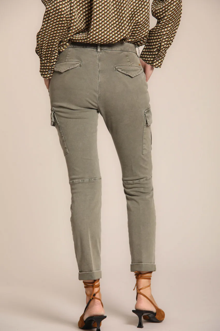 Chile City pantaloni cargo donna in raso curvy fit