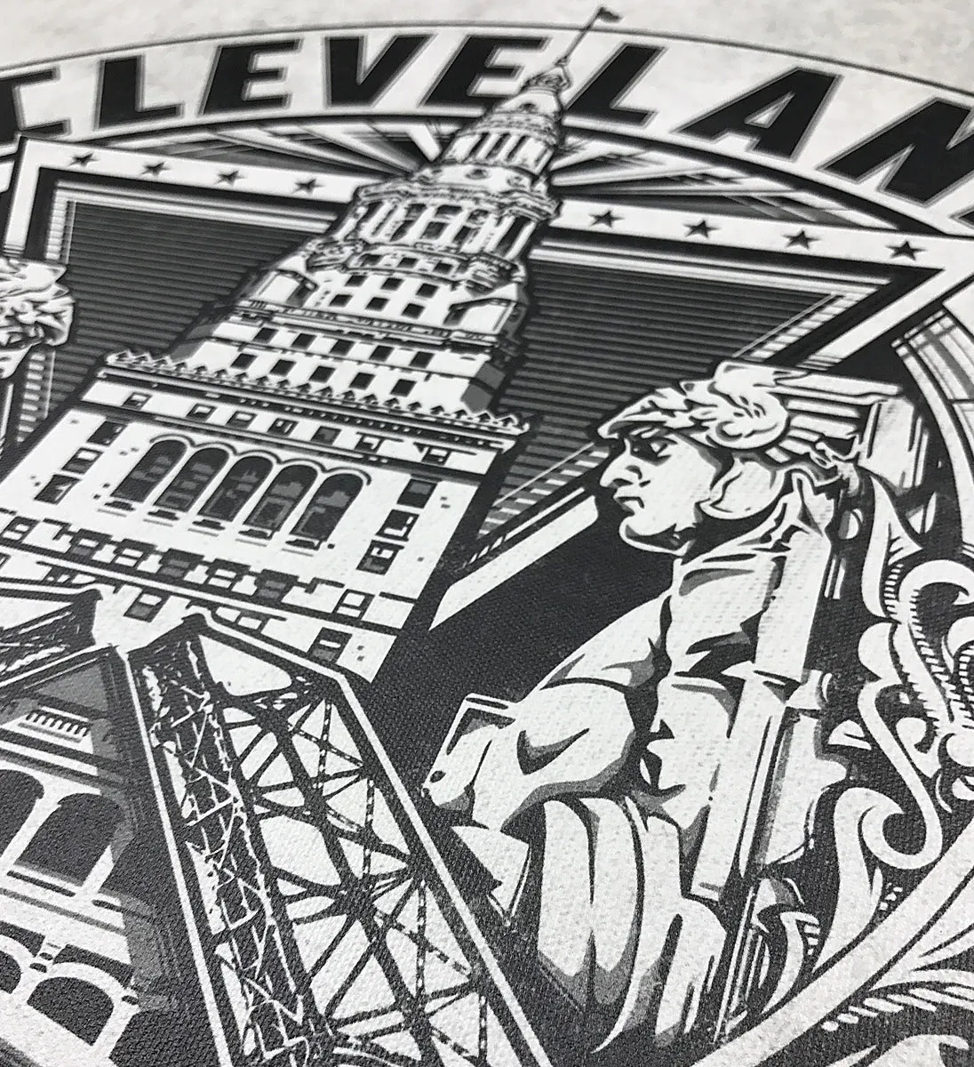 Cleveland Crest Canvas Artwork - Grey