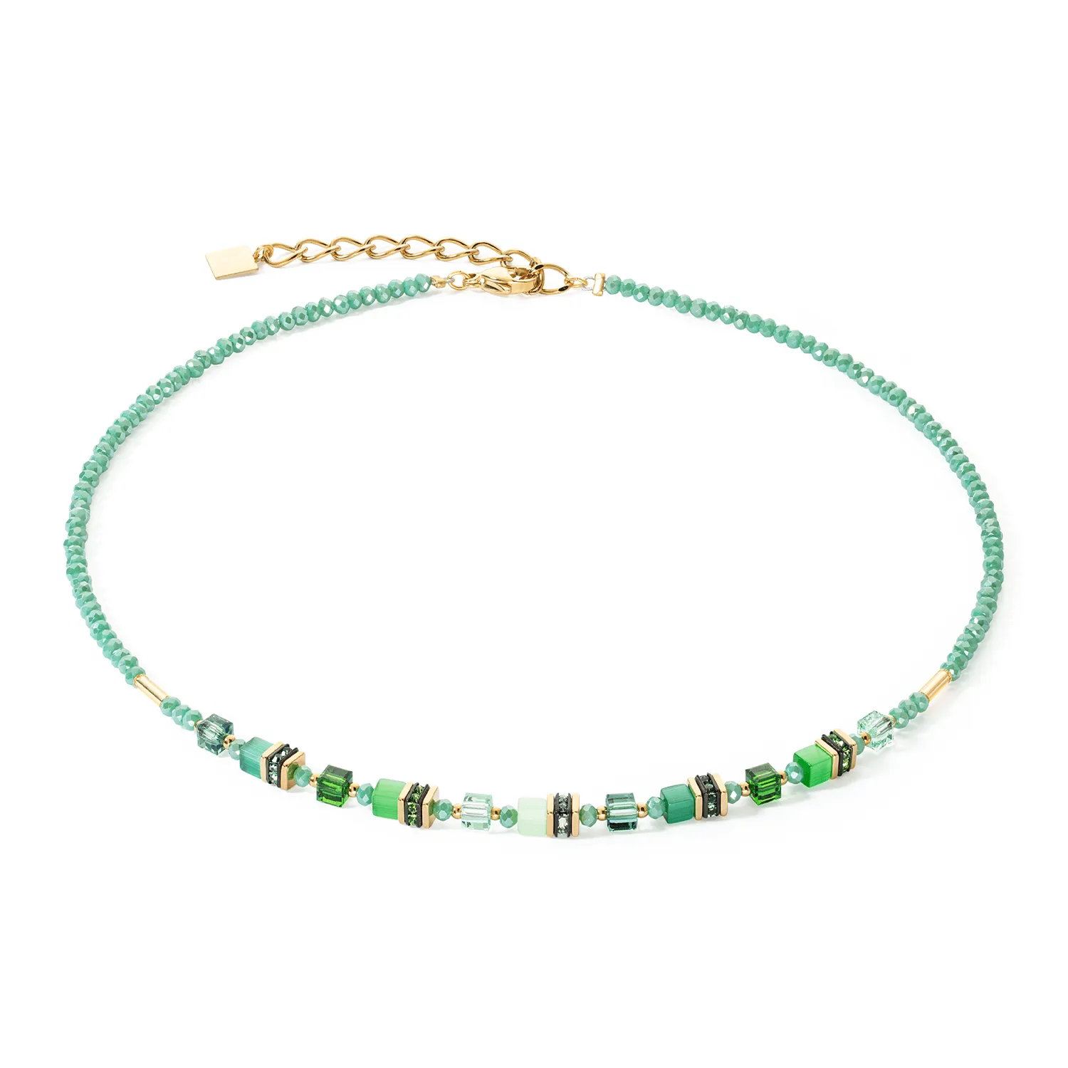 Coeur De Lion Green Mini Cubes Necklace