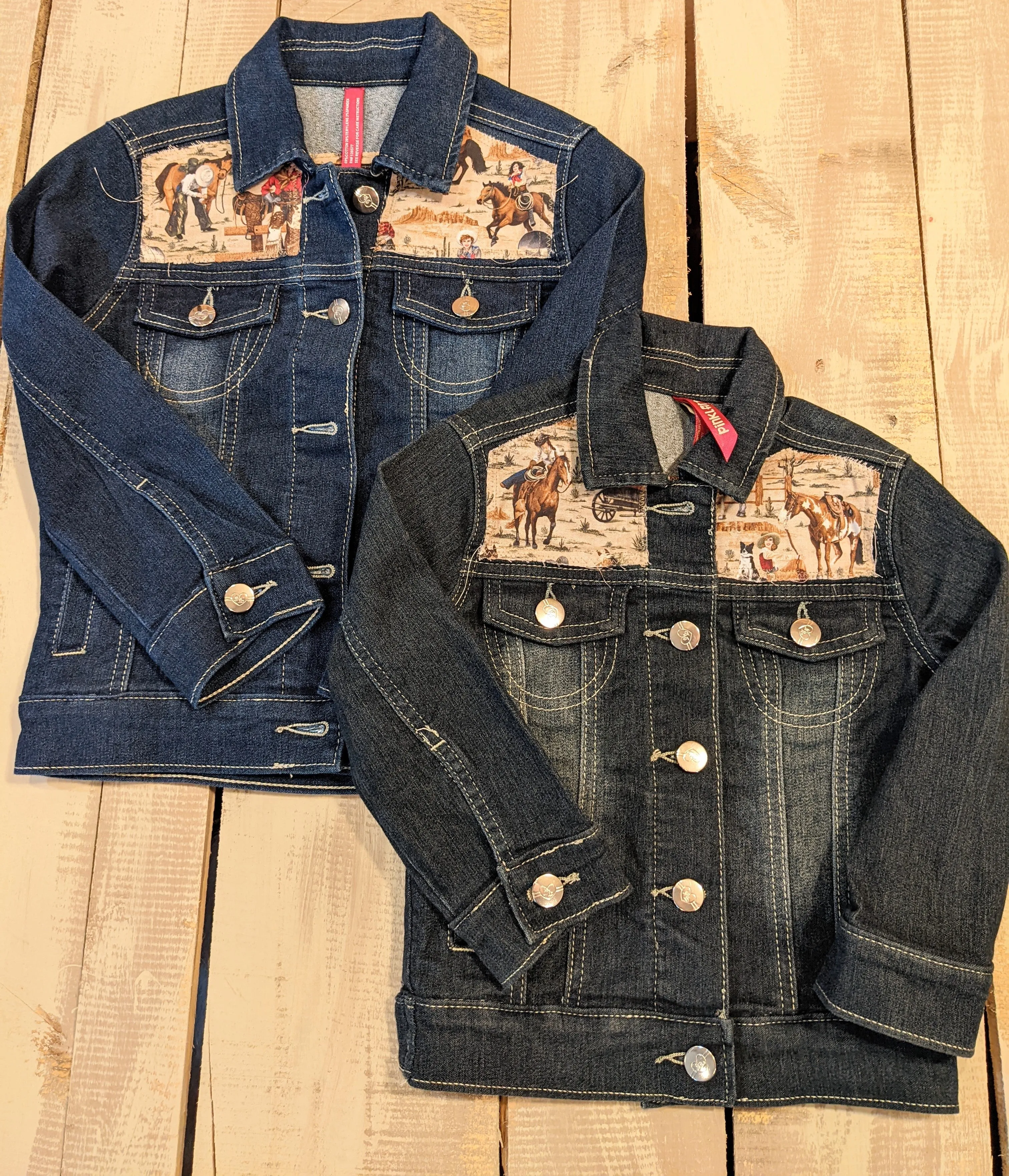 Cowgirls, Horses, Dogs | Girls Vintage Jean Jacket