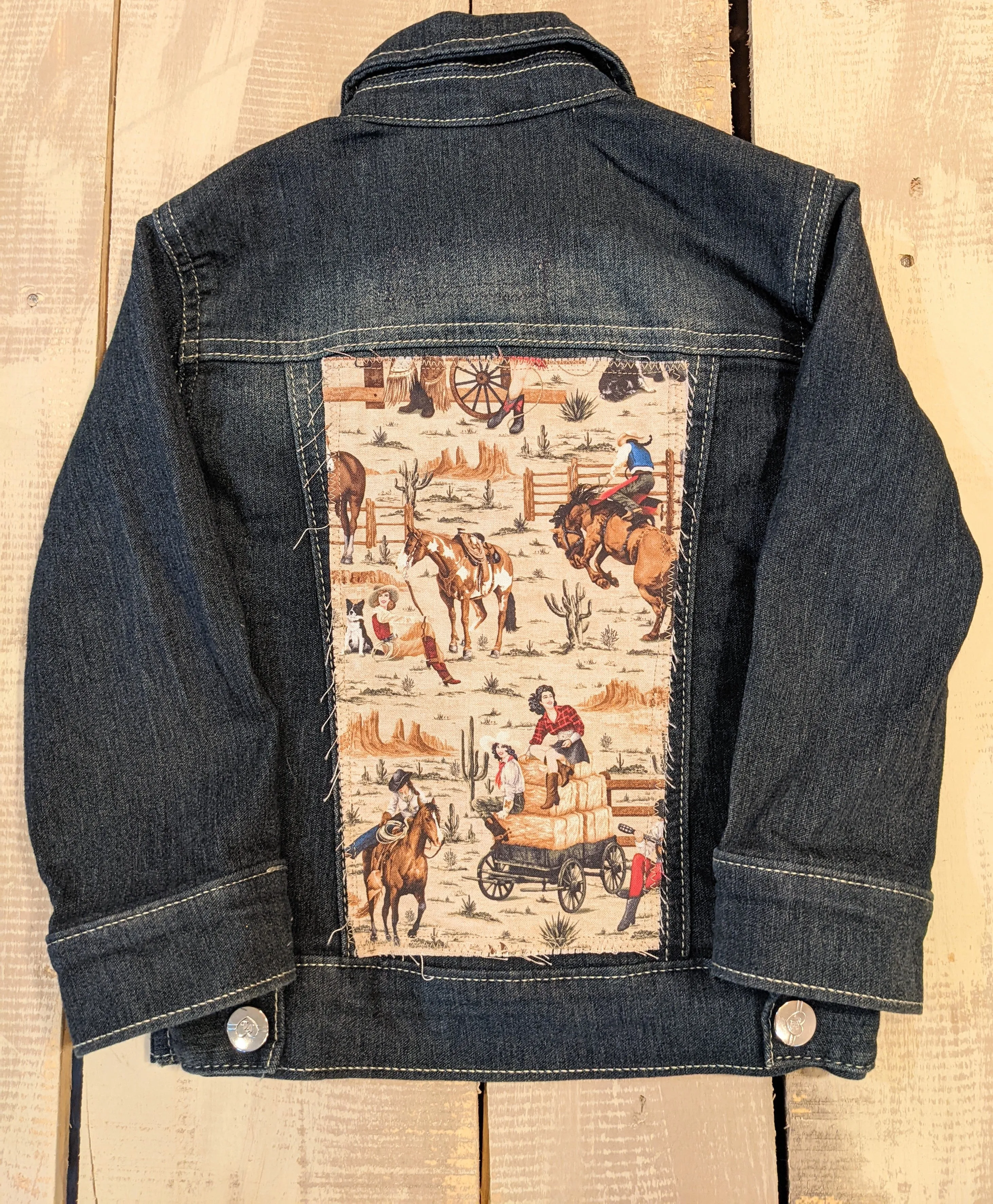 Cowgirls, Horses, Dogs | Girls Vintage Jean Jacket