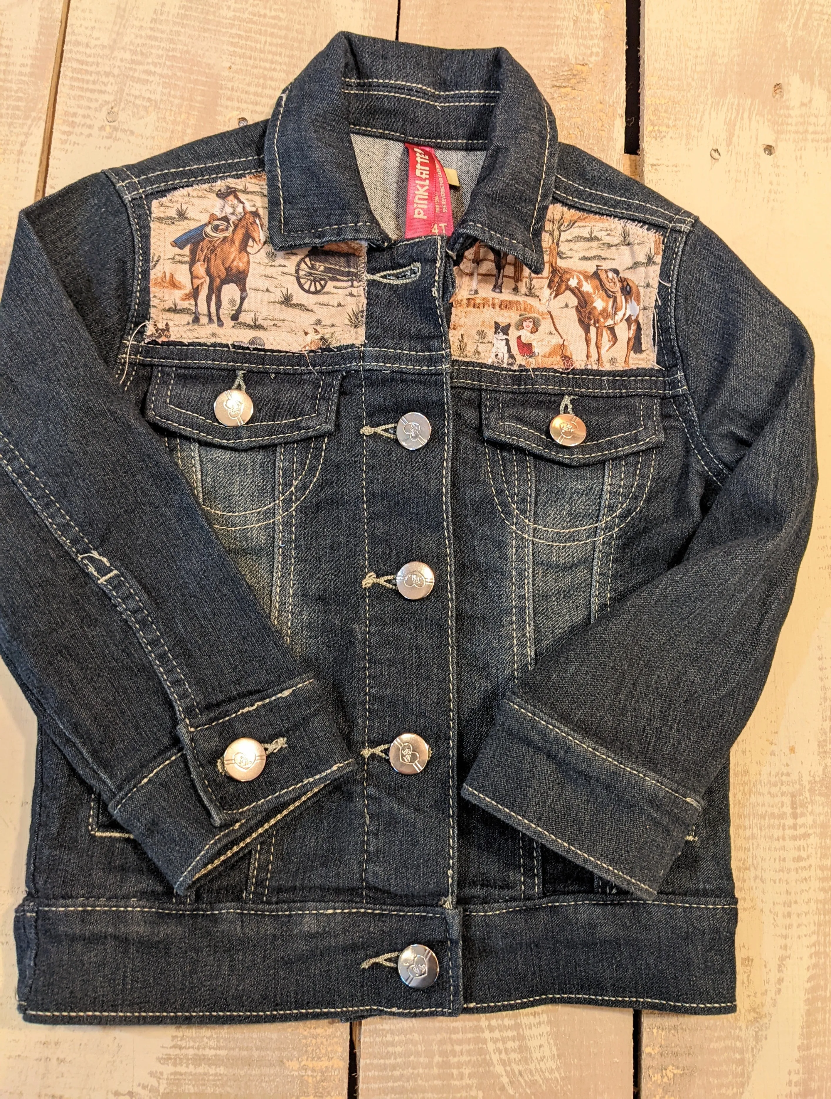 Cowgirls, Horses, Dogs | Girls Vintage Jean Jacket