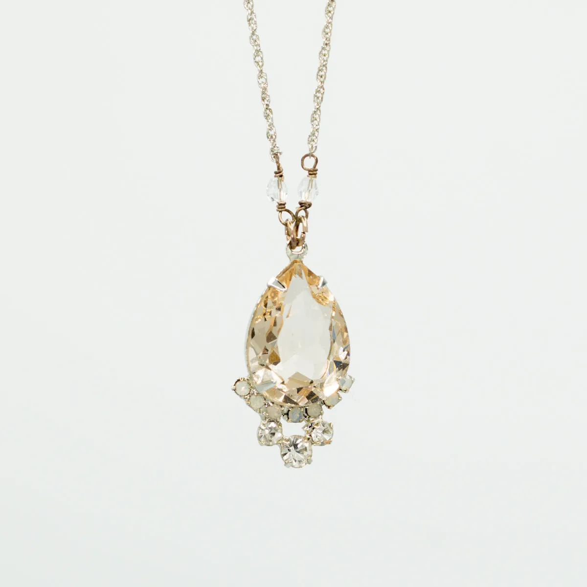 Crystal Droplet Necklace Accented with Swarovski Crystals