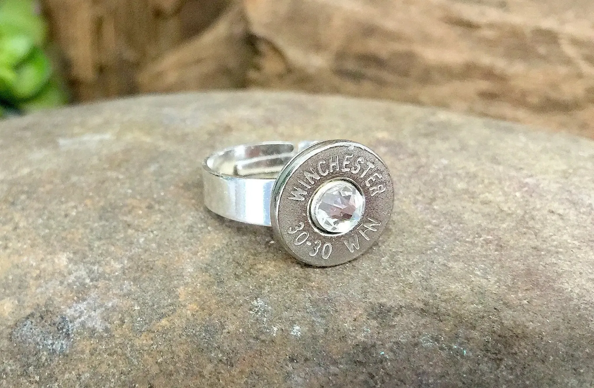 Custom 30-30 Bullet Ring, Nickel or Brass, Real Bullet