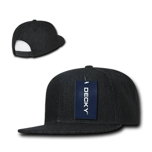 Decky 1090 Denim Snapback Hat, 6 Panel Denim Snapback Cap