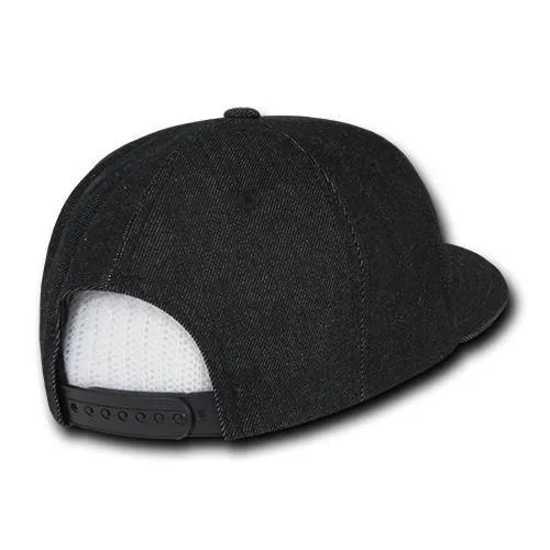 Decky 1090 Denim Snapback Hat, 6 Panel Denim Snapback Cap