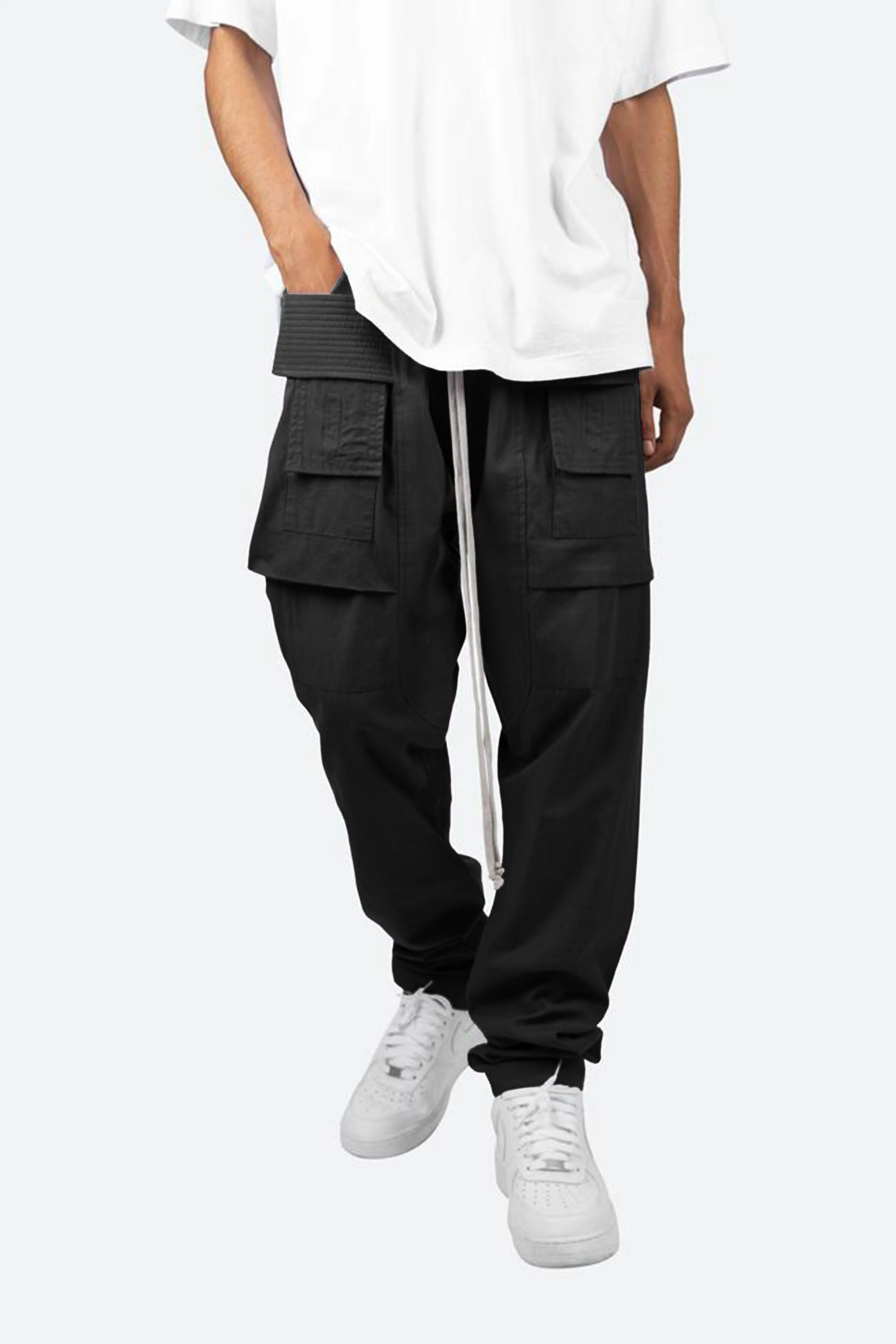 Drop Crotch Cargo Pants - Black