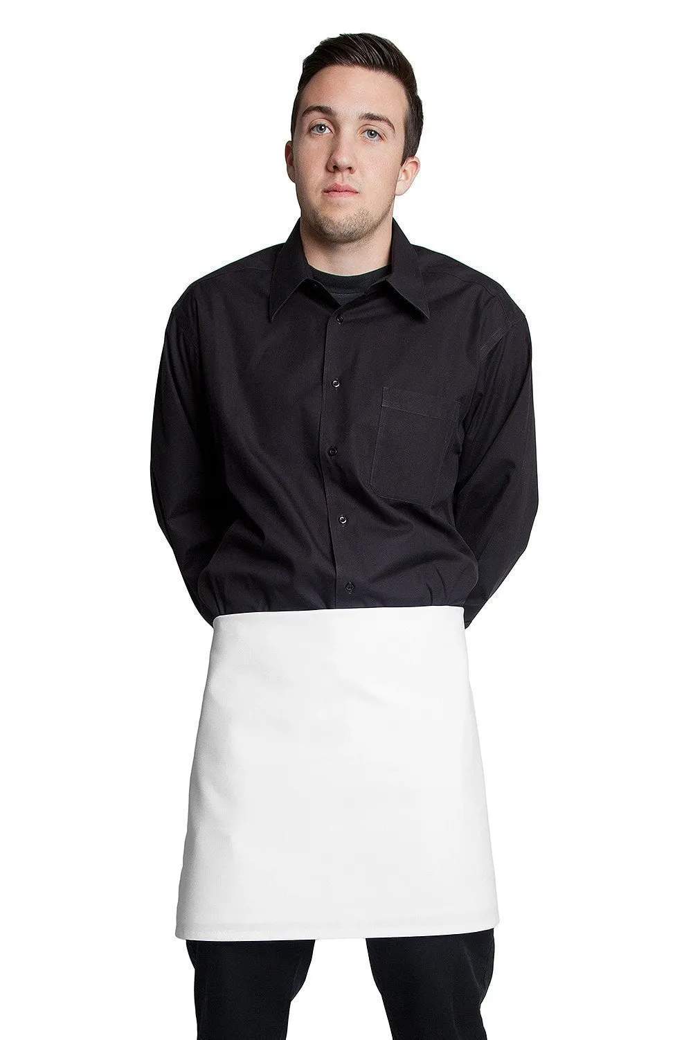 Fiumara Apparel White 4-Way Half Bistro Waist Apron 16" L X 28" W