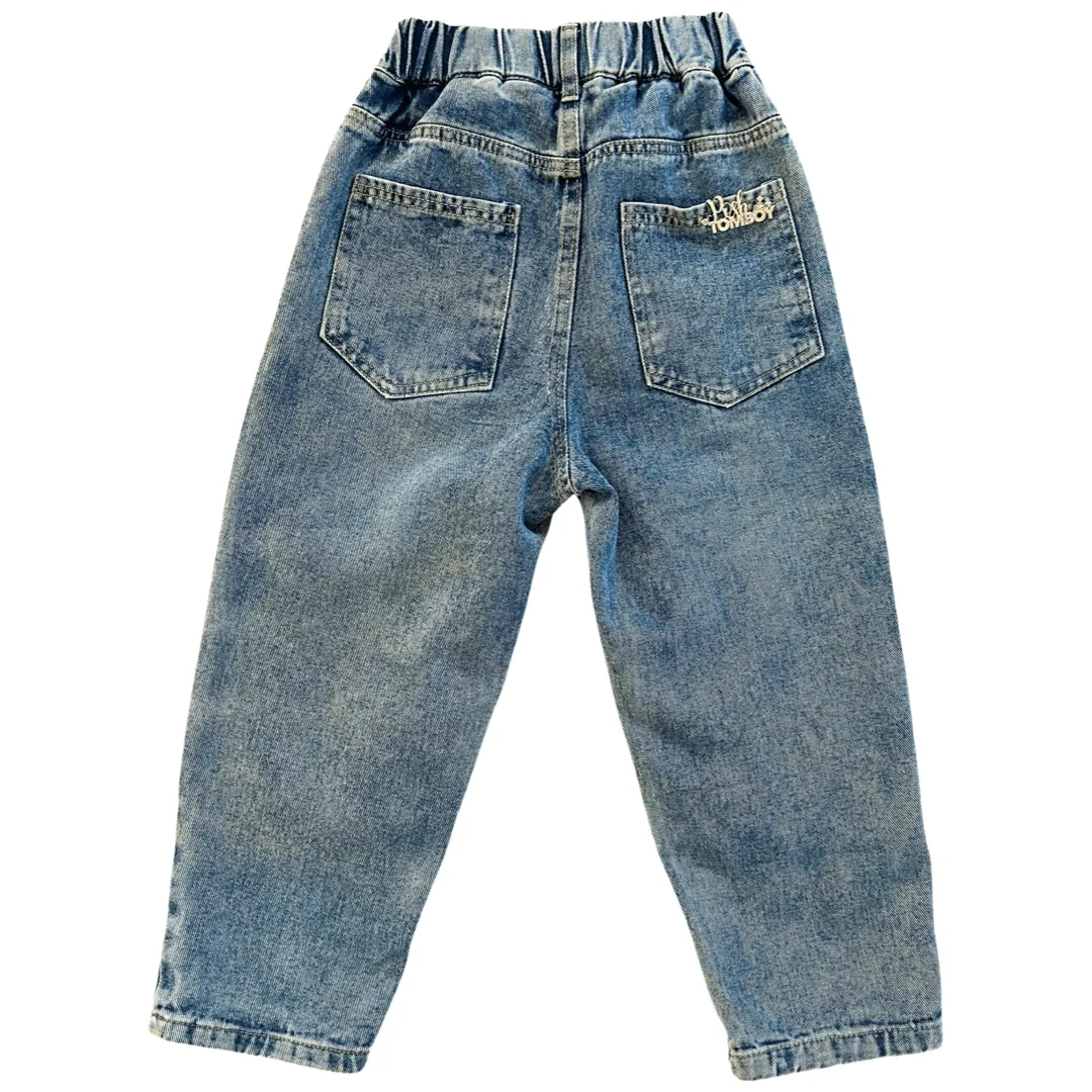 Flatbush Avenue Hand-dyed Pearl Embellished Denim Pants